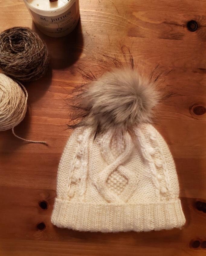 Dufrost Beanie Knitting Pattern: Cabled Hat (PDF Pattern)