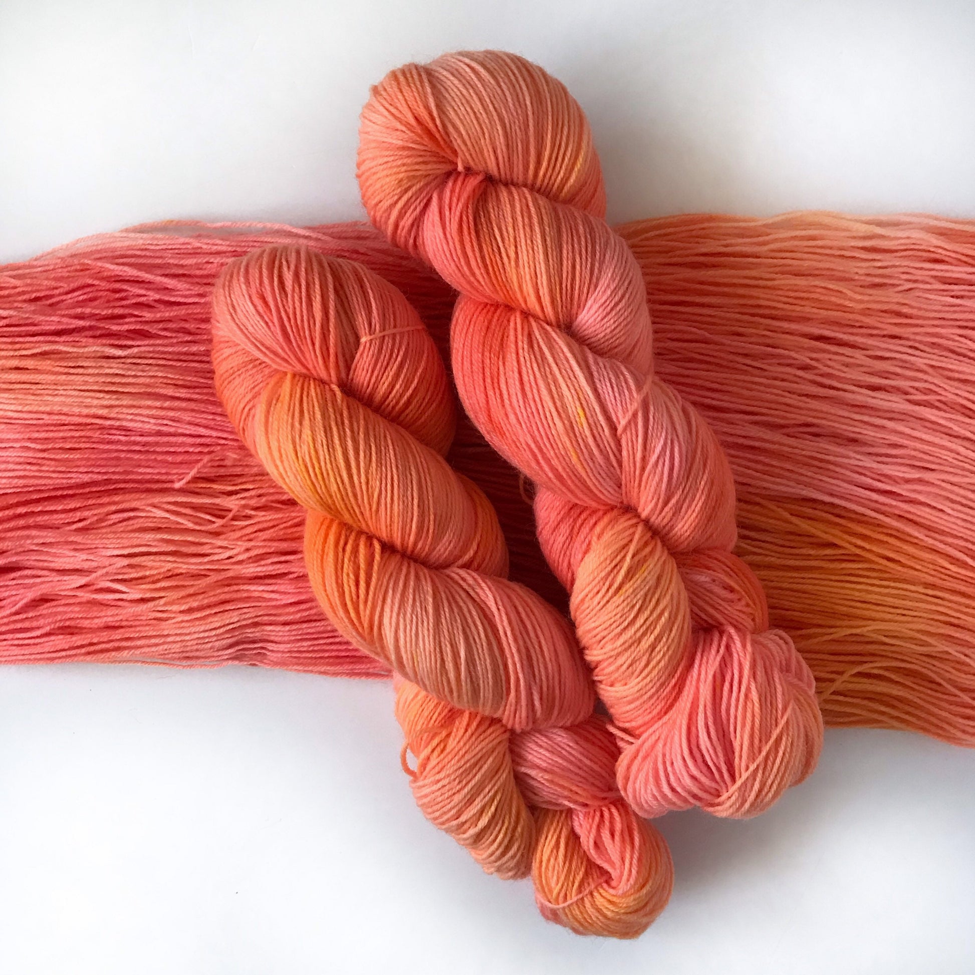Hand Dyed Yarn "CITRUS TWIST" Brights SW Merino Wool Fingering Sock Knitting Yarn, 100g