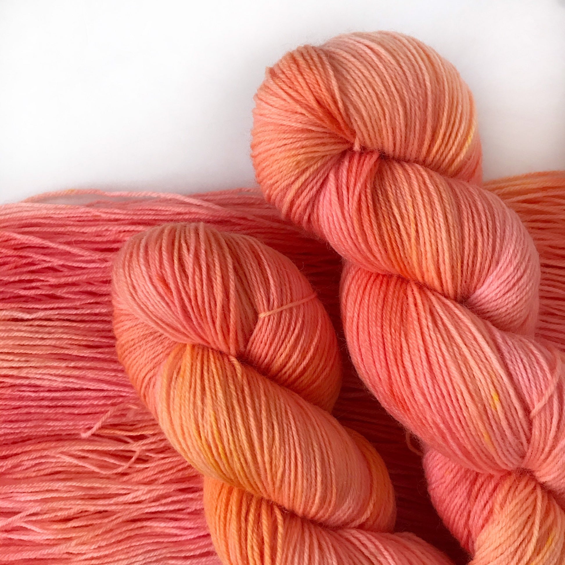 Hand Dyed Yarn "CITRUS TWIST" Brights SW Merino Wool Fingering Sock Knitting Yarn, 100g