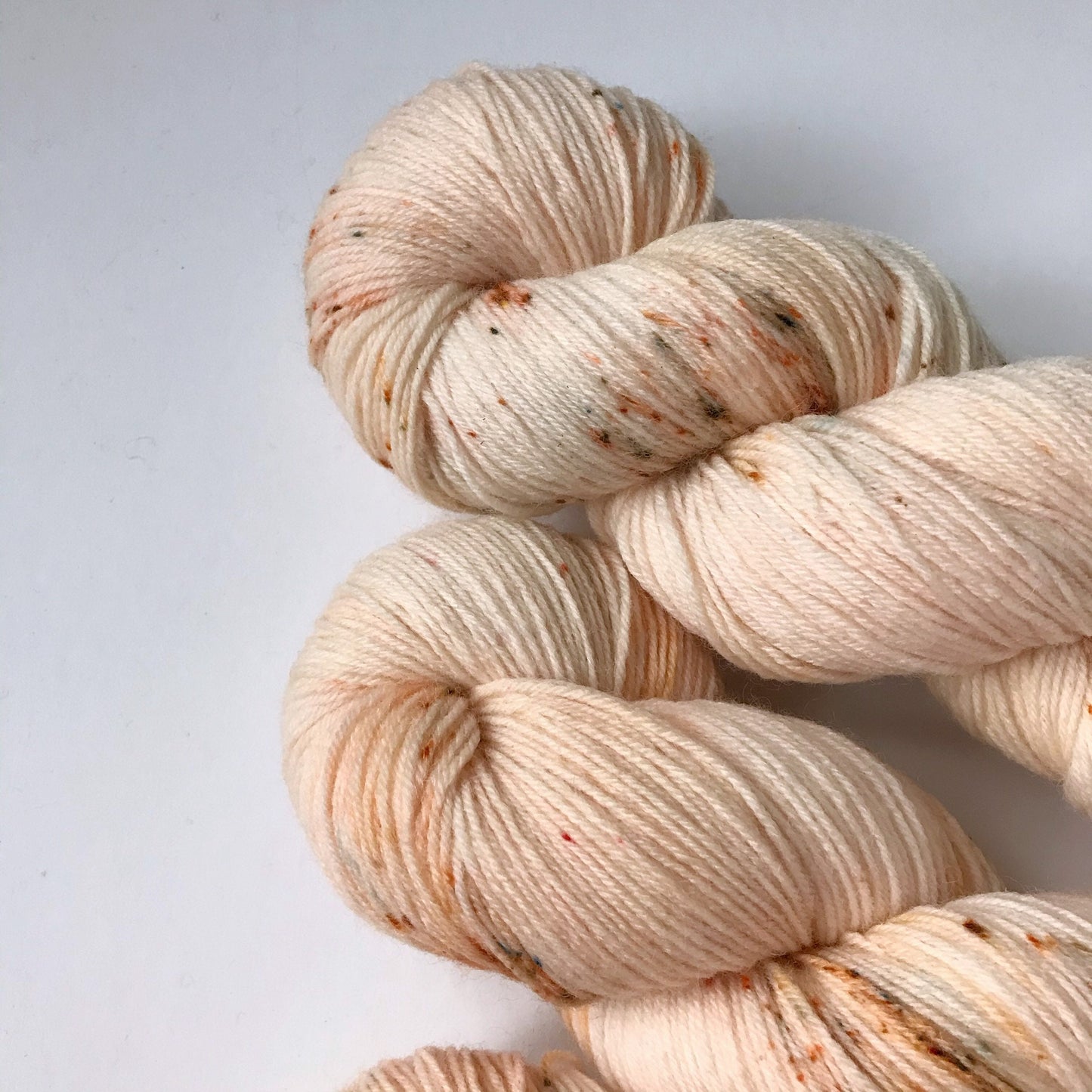 Hand Dyed Merino Sock Yarn: Peach Pepper, Orange Cream Olive Brown