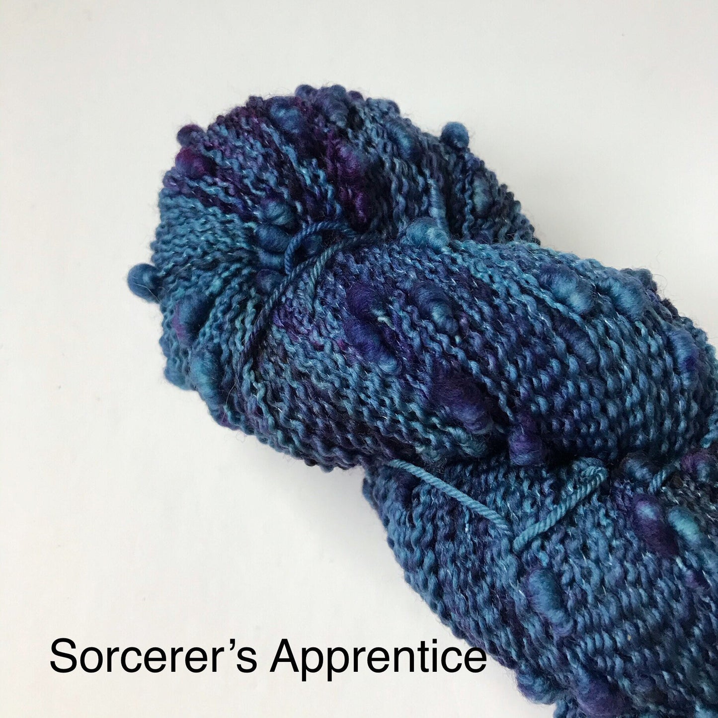 Hand Dyed Yarn Slub Textured Fingering Weight, Mini Skein, SW Merino Wool and Nylon