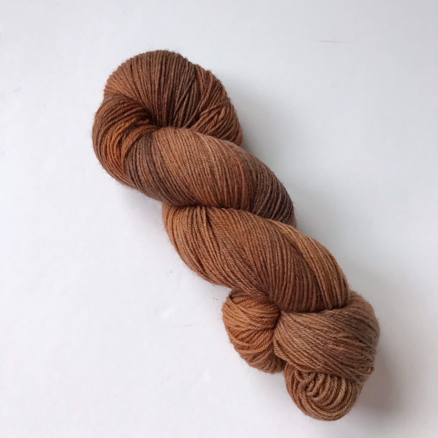 Hand Dyed Yarn “PENNY for your THOUGHTS” Copper SW Merino Fingering, 100g 437 yards