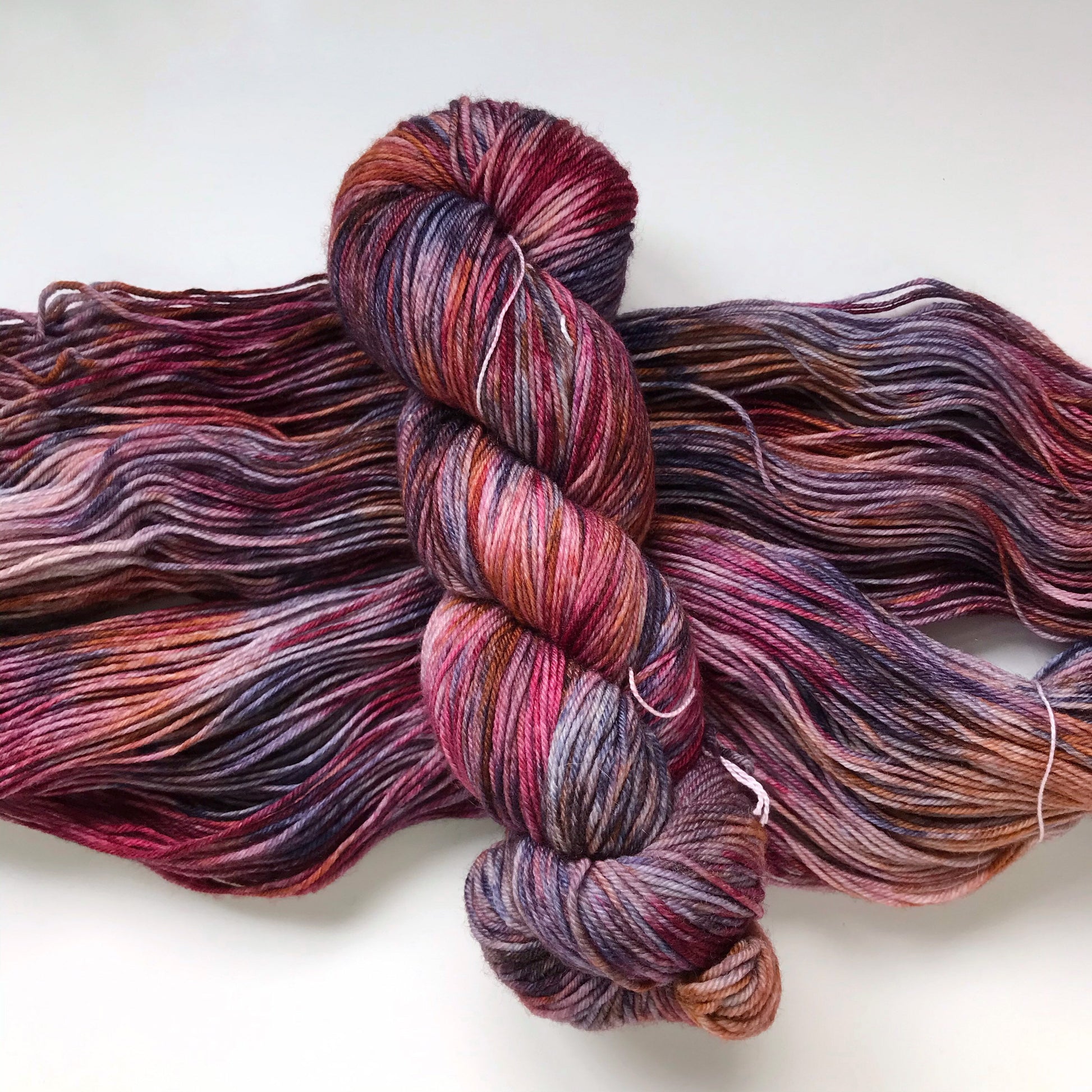 Hand Dyed DK Yarn: "FALL SPLENDOR" Superwash Merino Wool, 250 yards