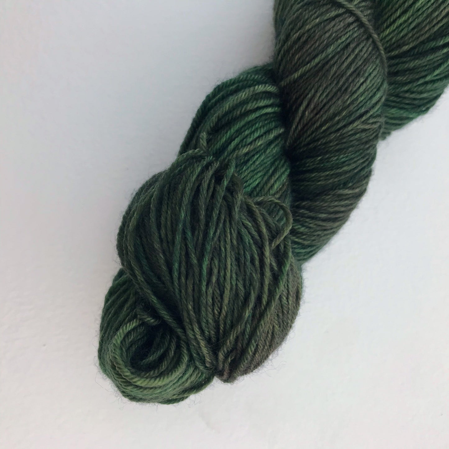 Hand Dyed Superwash Merino Sock Yarn, PINING FOR DECEMEBER greens, 437 yards