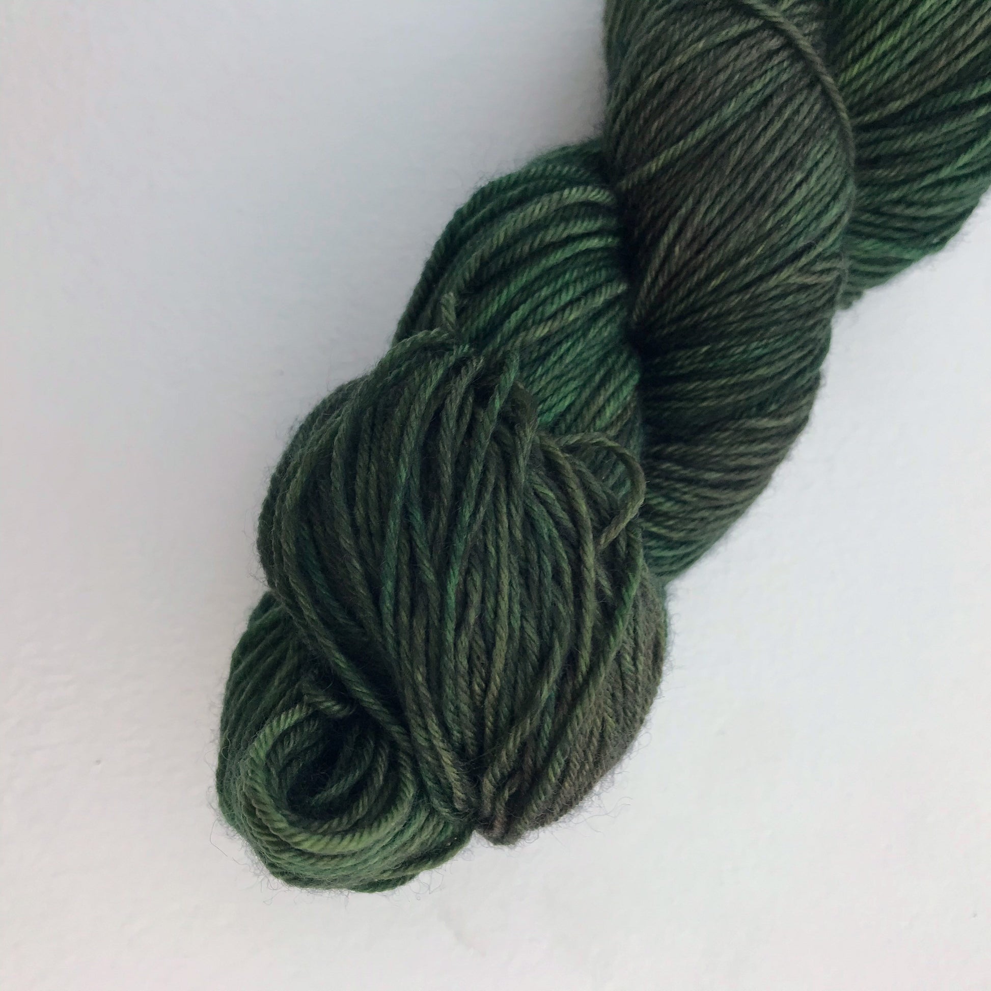 Hand Dyed Superwash Merino Sock Yarn, PINING FOR DECEMEBER greens, 437 yards