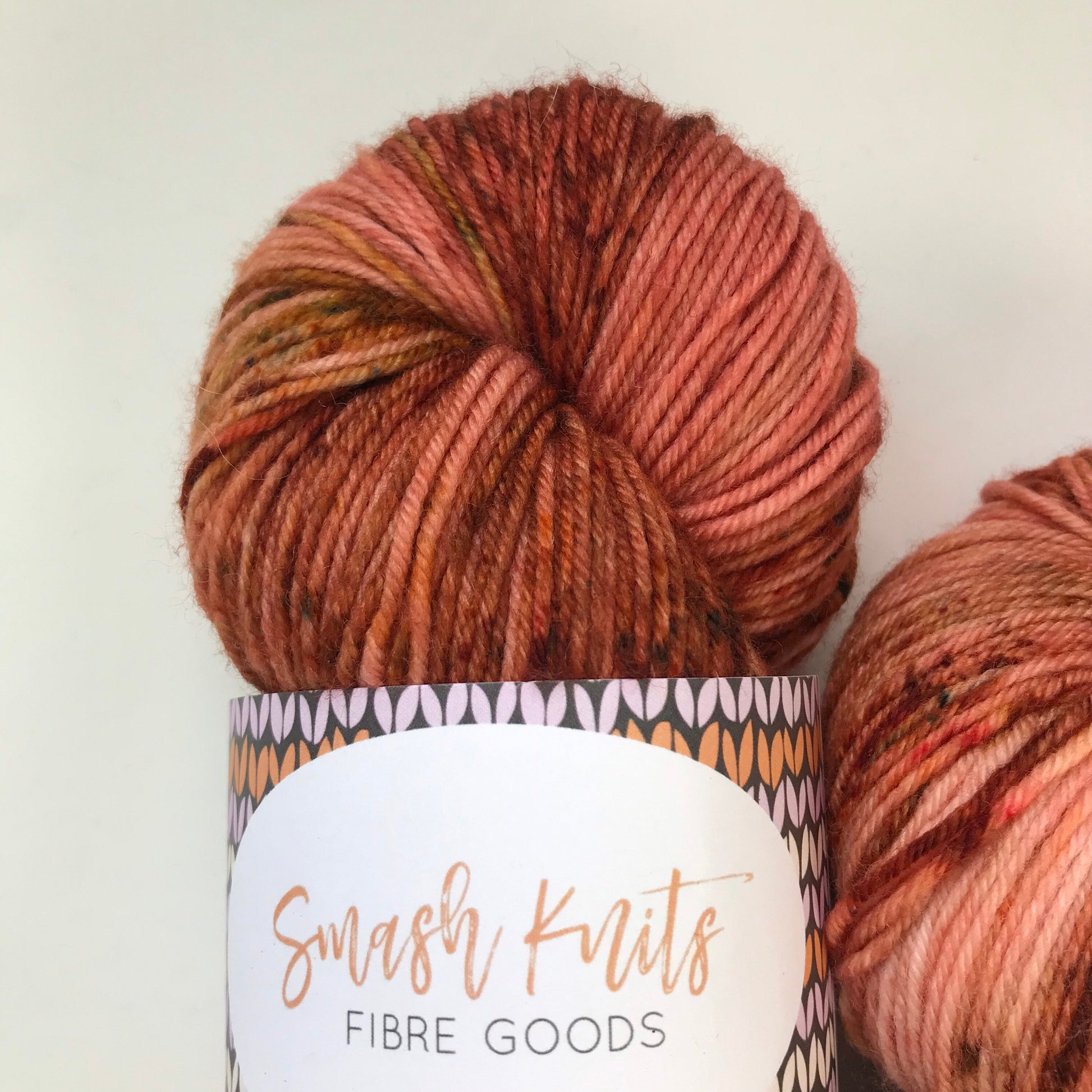 Hand Dyed Merino Sock Yarn: Copper Brown Rust, 437 yds