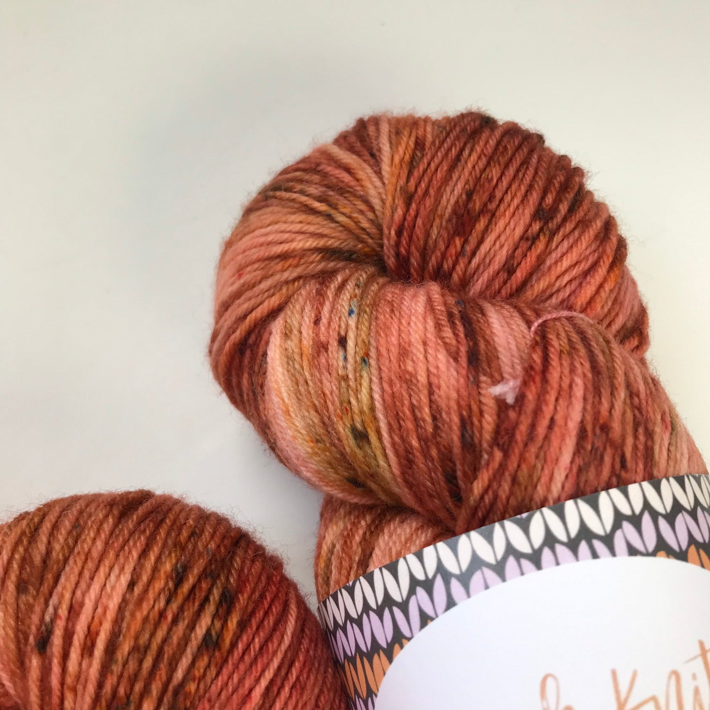 Hand Dyed Merino Sock Yarn: Copper Brown Rust, 437 yds