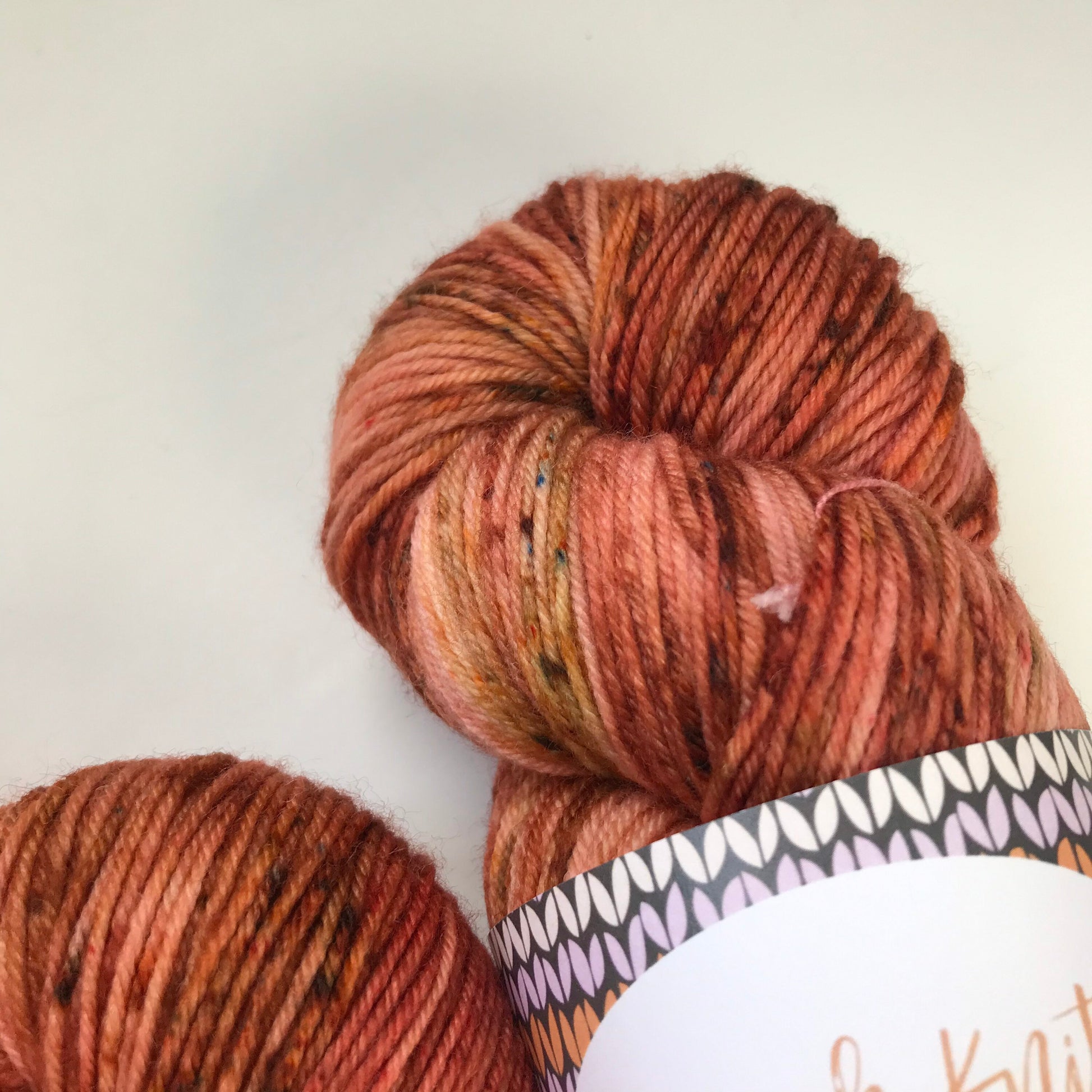 Hand Dyed Merino Sock Yarn: Copper Brown Rust, 437 yds
