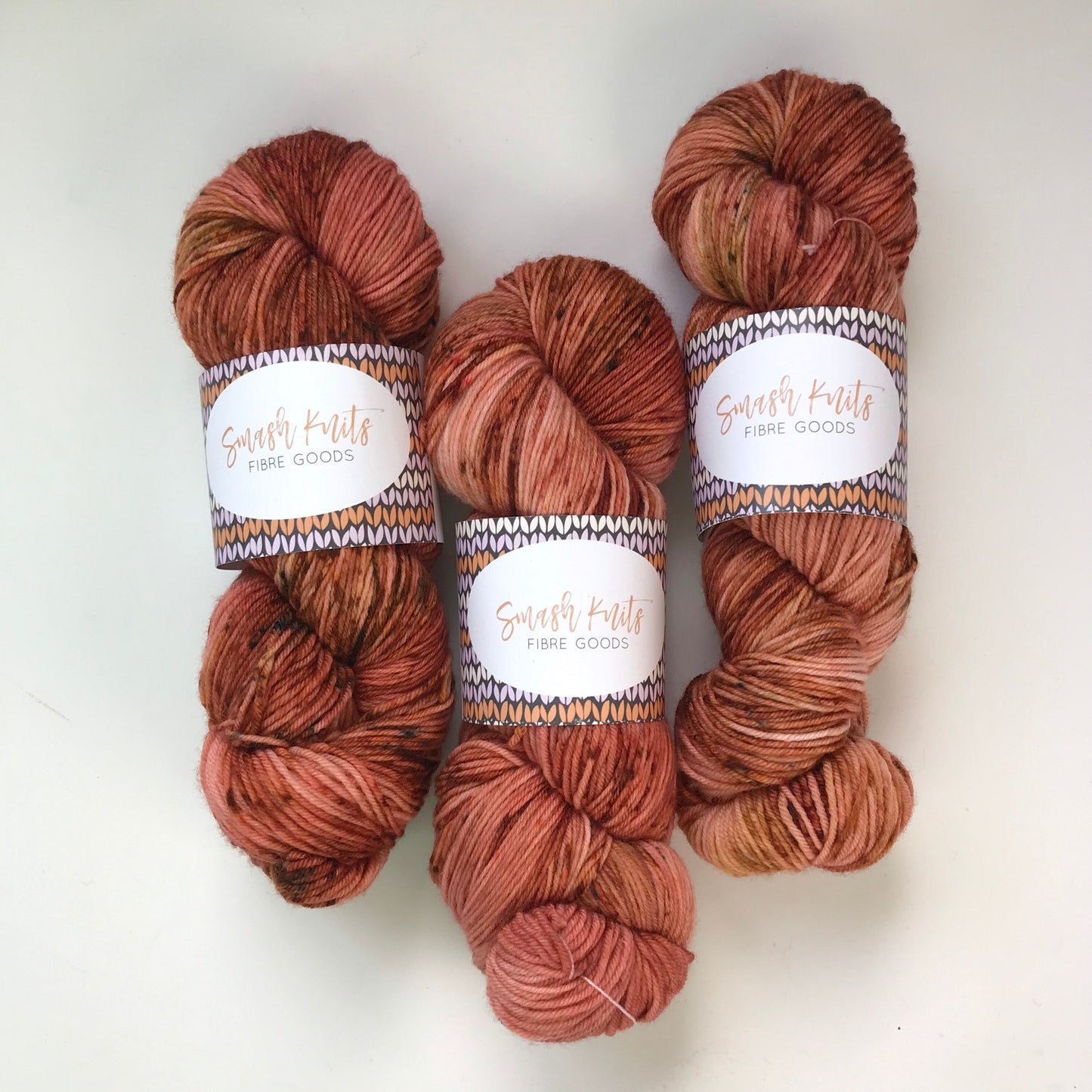 Hand Dyed Merino Sock Yarn: Copper Brown Rust, 437 yds
