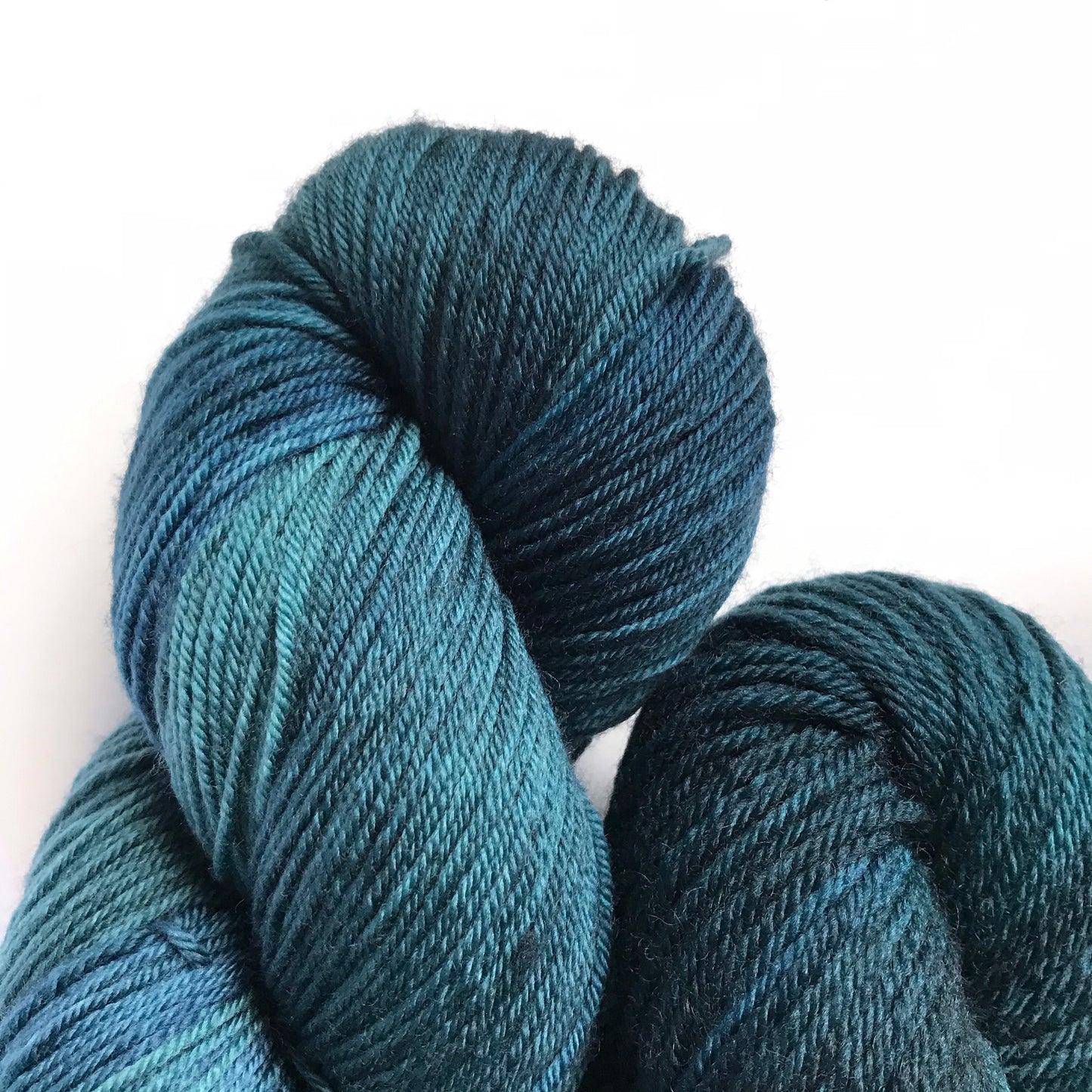 Hand-Dyed DK Yarn: Turquoise Blue Superwash Merino Wool, 100g
