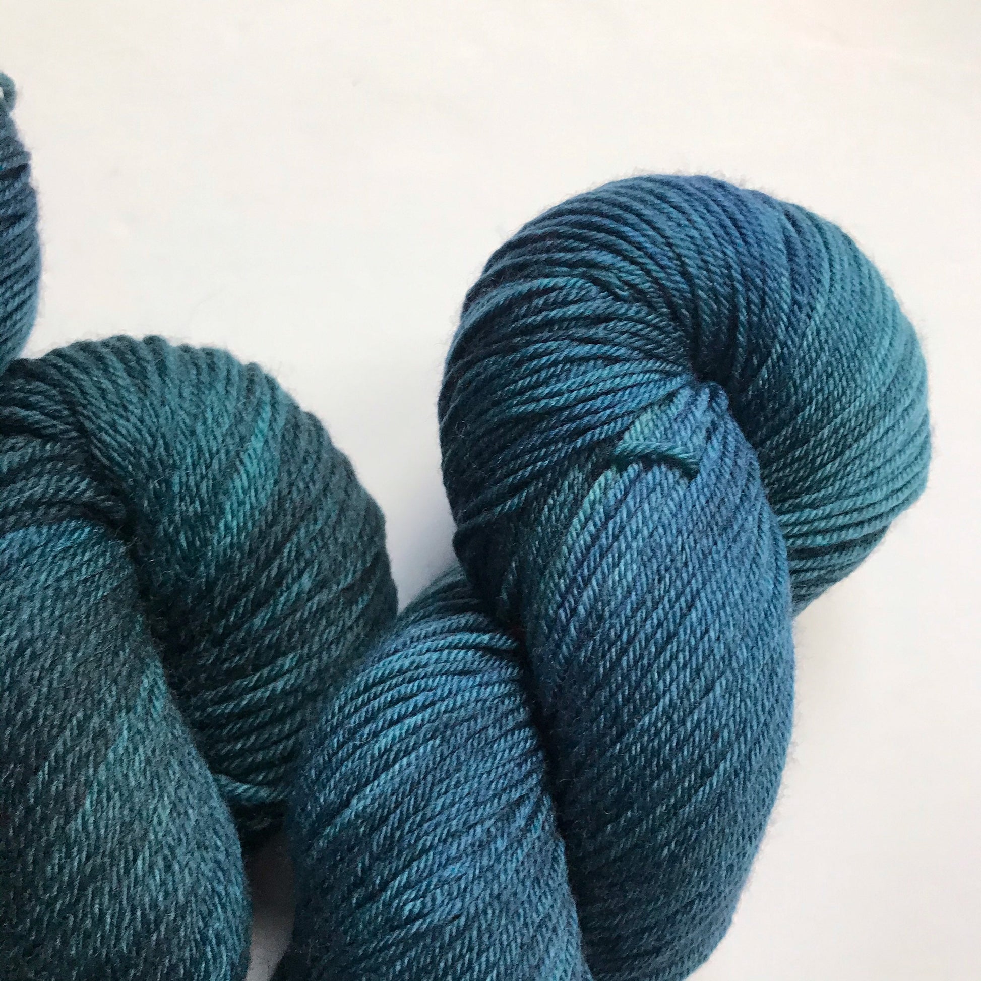 Hand-Dyed DK Yarn: Turquoise Blue Superwash Merino Wool, 100g