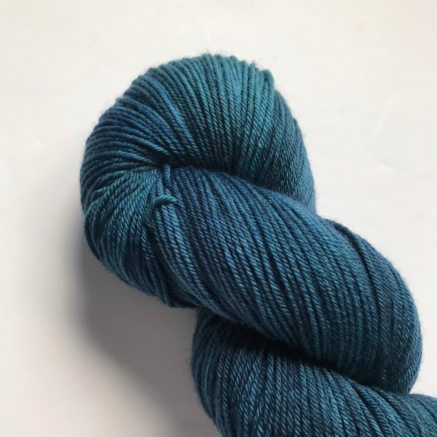 Hand Dyed Superwash Merino Sock Yarn: Turquoise Blue Tonal, 437 yds