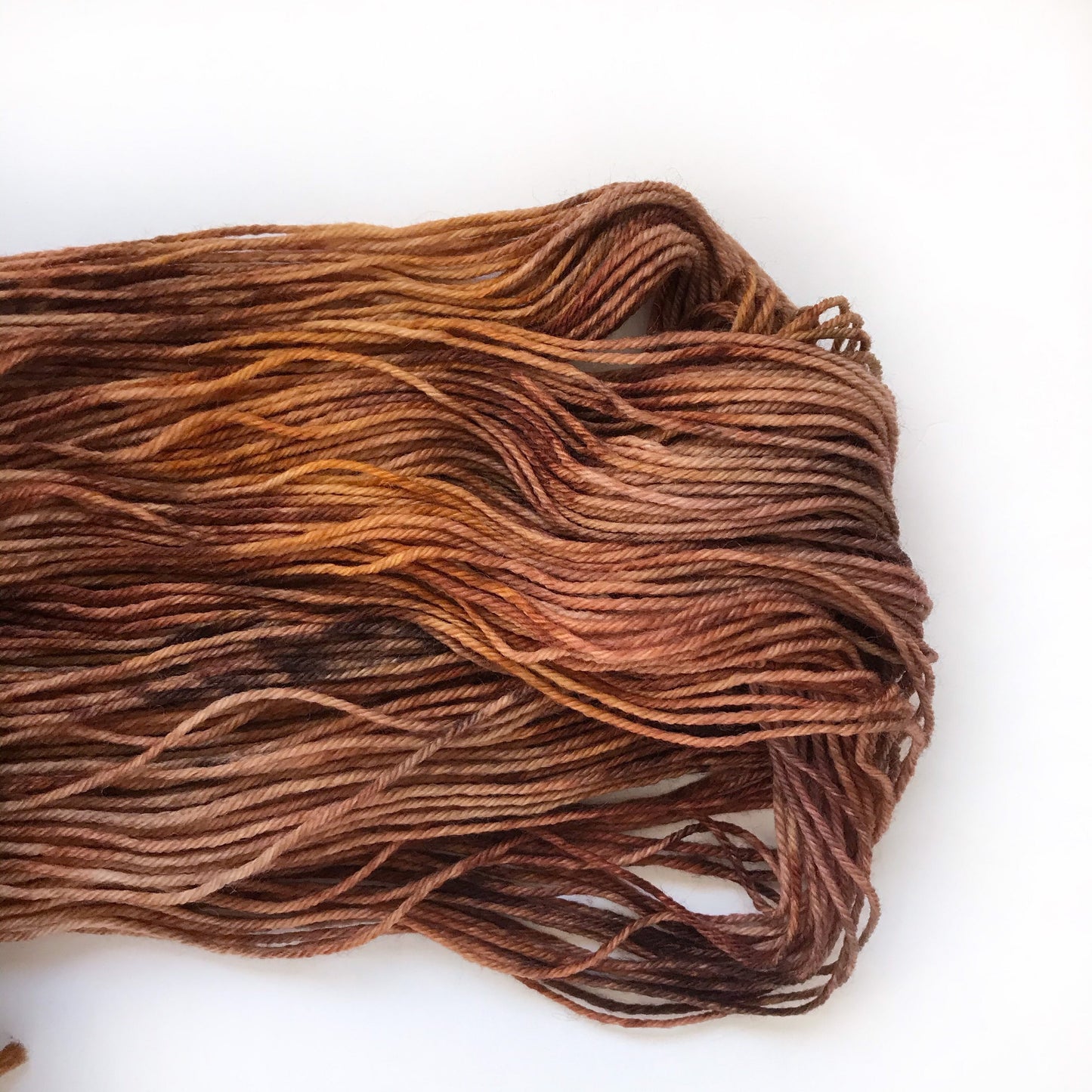 Hand-Dyed Superwash Merino Yarn, "Eye of the Tiger" Brown Tan Beige