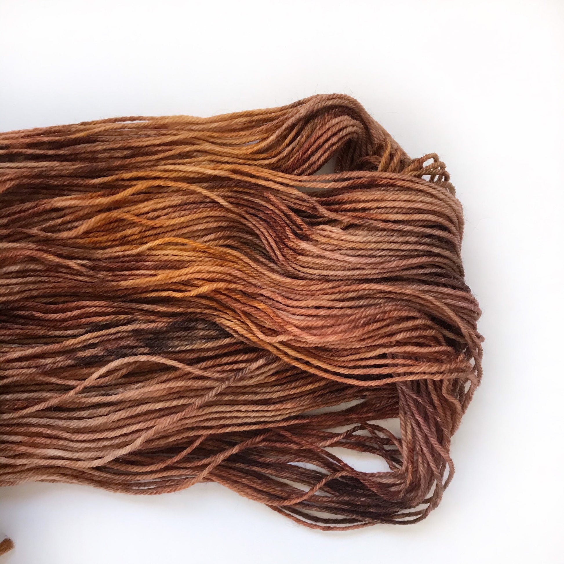 Hand-Dyed Superwash Merino Yarn, "Eye of the Tiger" Brown Tan Beige