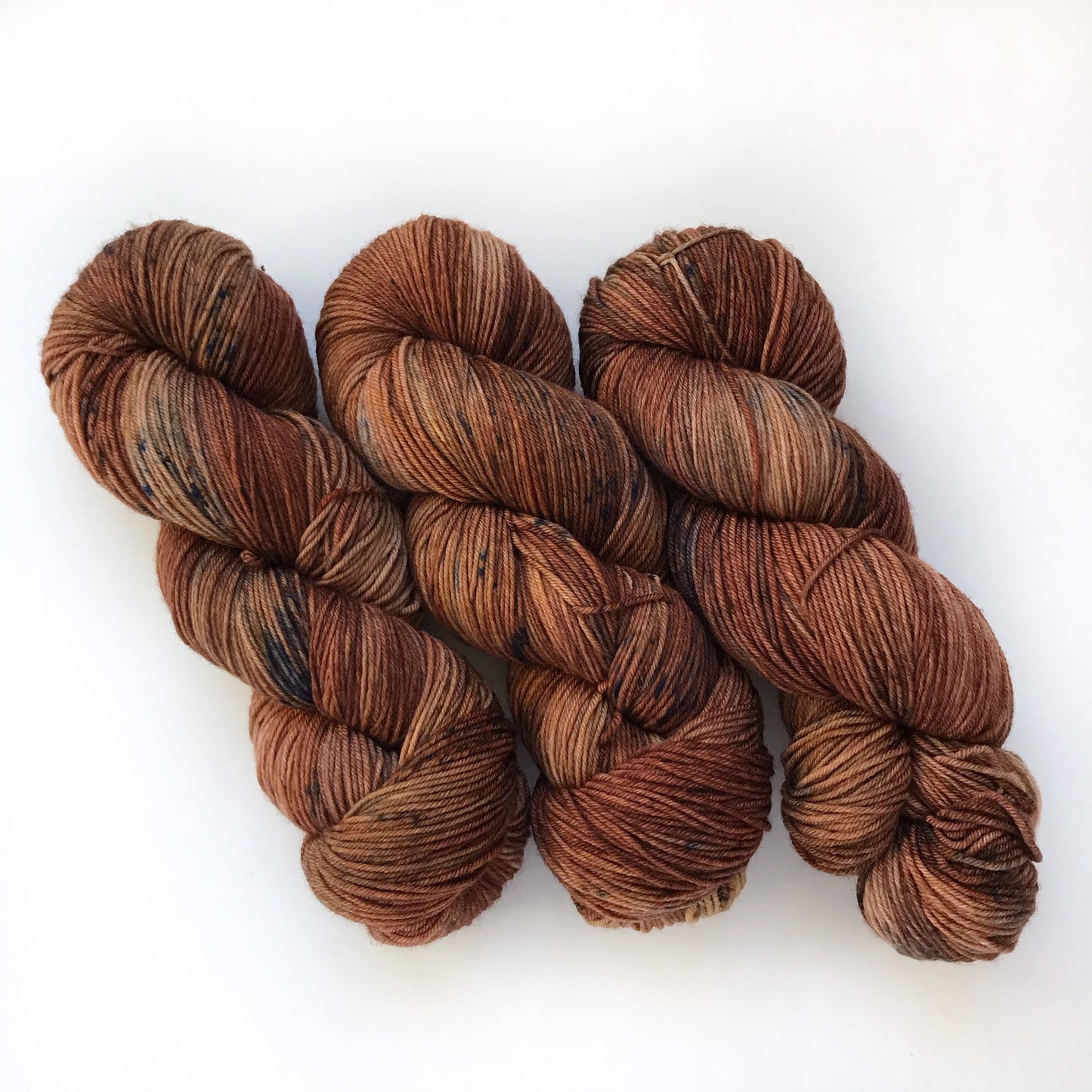 Hand Dyed Speckled Brown Superwash Merino Sock Yarn: "BROWN EYED GIRL"
