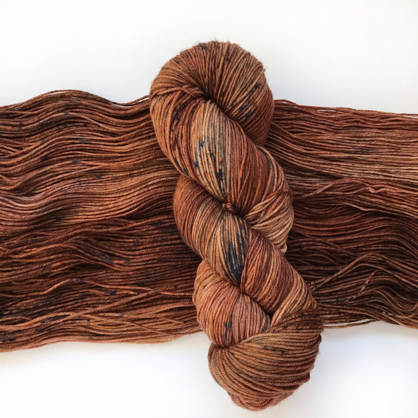 Hand Dyed Speckled Brown Superwash Merino Sock Yarn: "BROWN EYED GIRL"