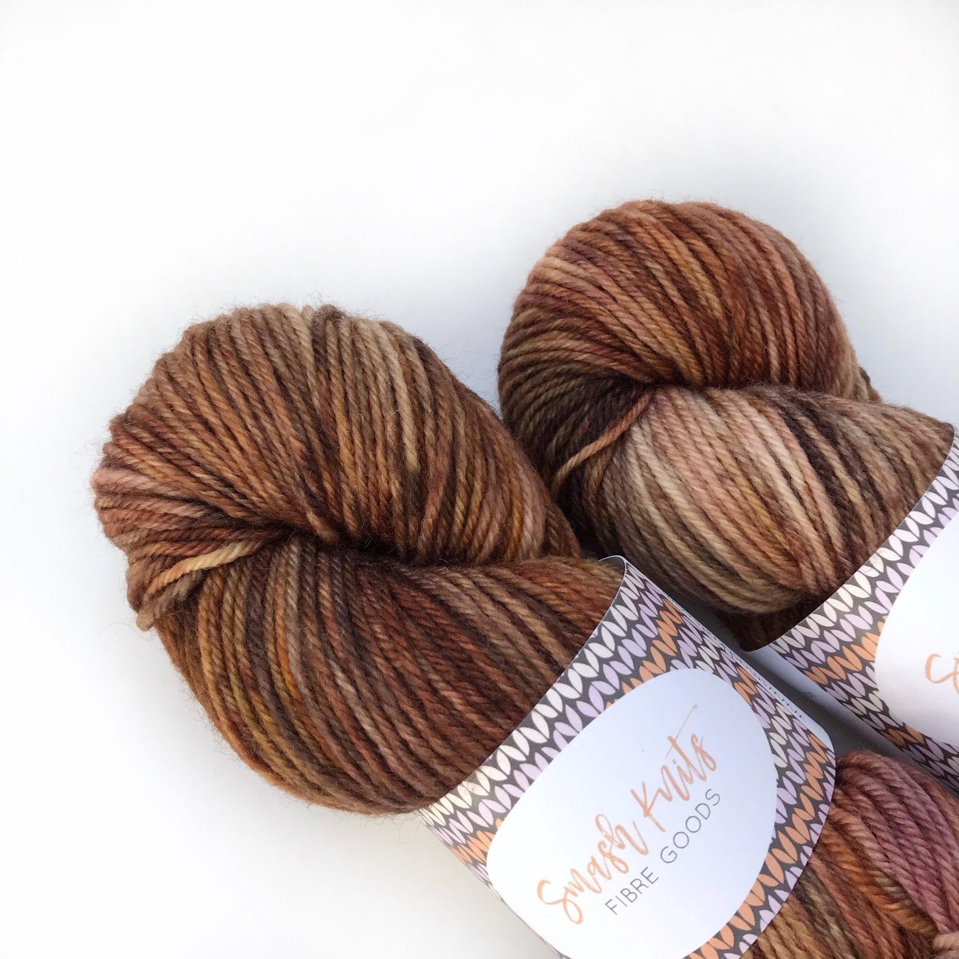 Hand-Dyed Superwash Merino Yarn, "Eye of the Tiger" Brown Tan Beige