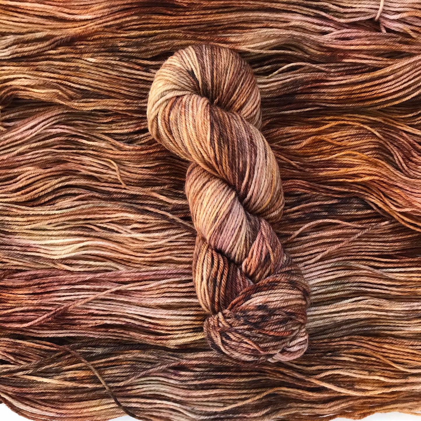 Hand-Dyed Superwash Merino Yarn, "Eye of the Tiger" Brown Tan Beige