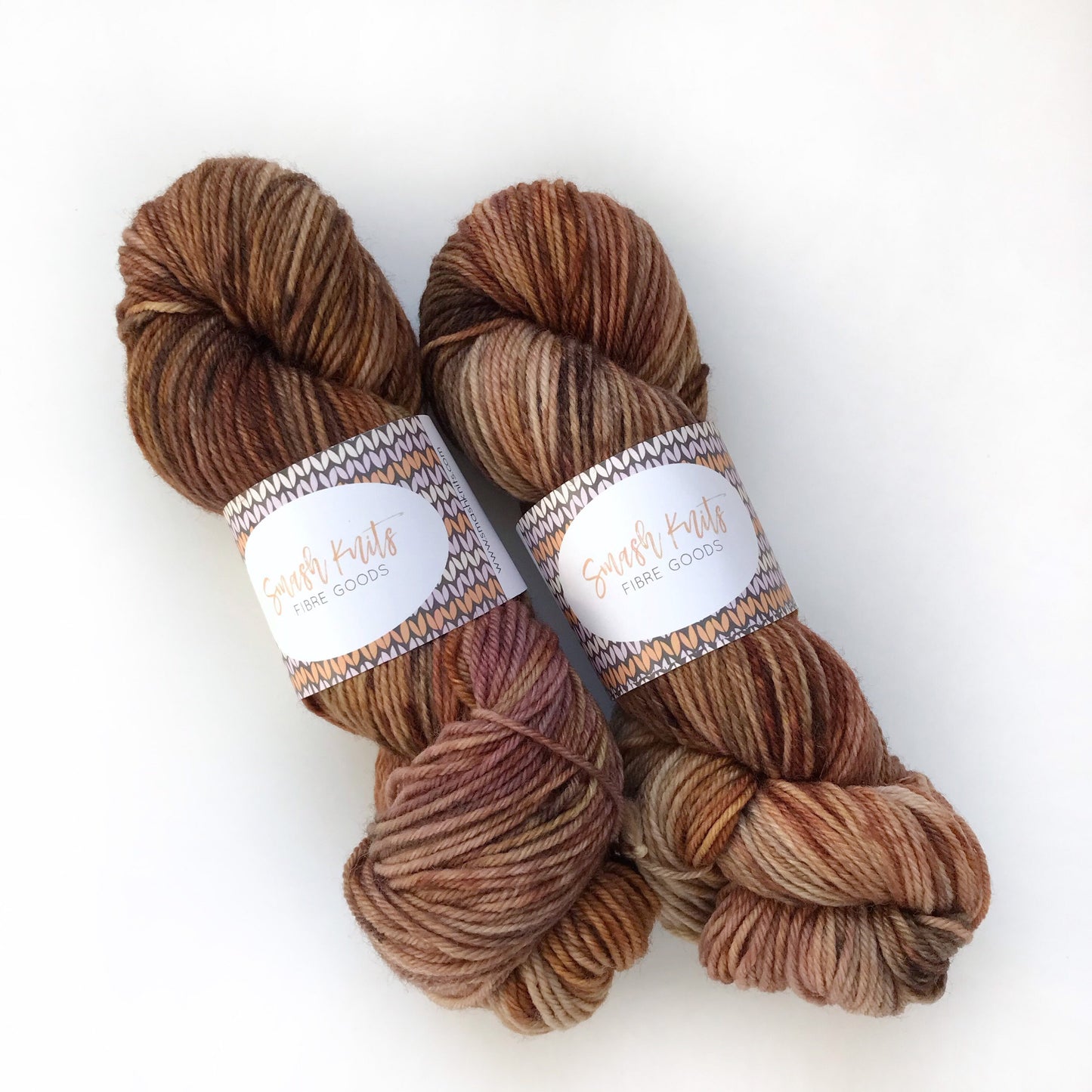 Hand-Dyed Superwash Merino Yarn, "Eye of the Tiger" Brown Tan Beige