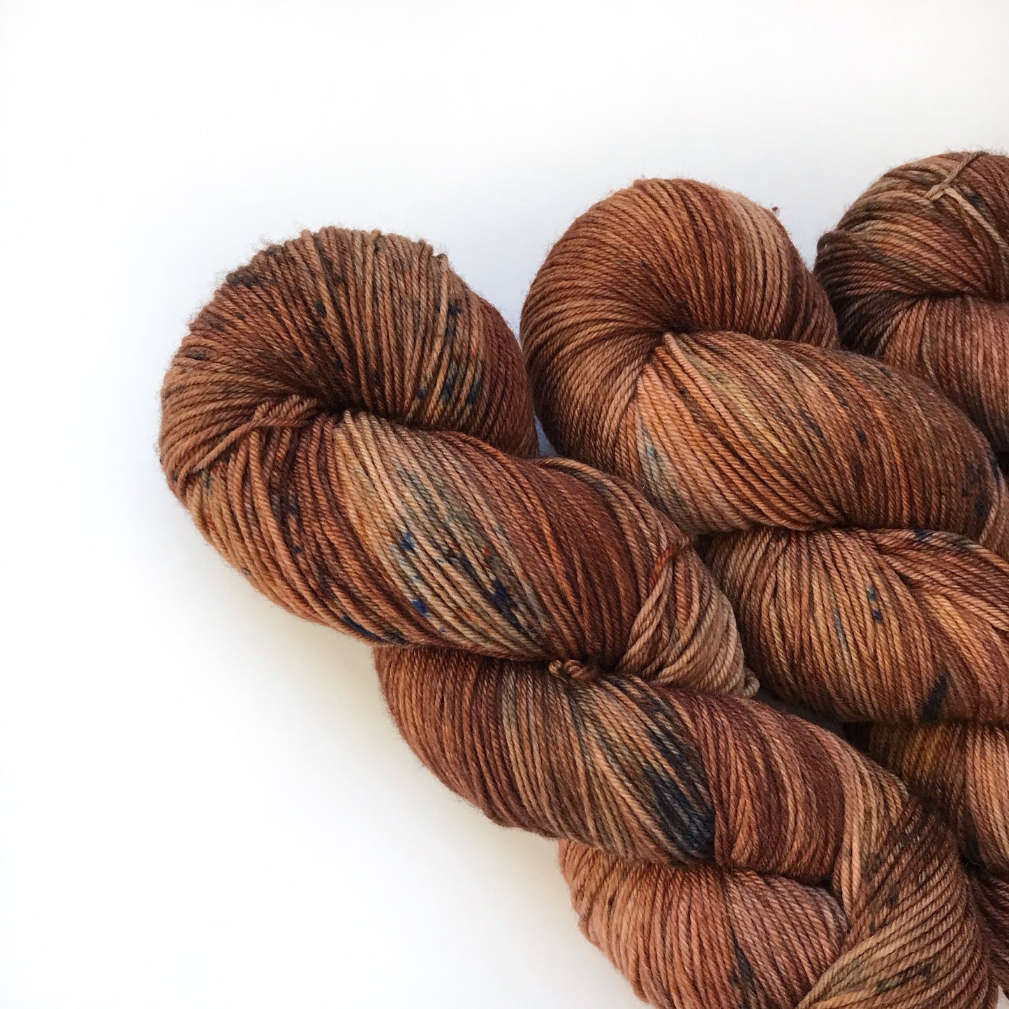 Hand Dyed Speckled Brown Superwash Merino Sock Yarn: "BROWN EYED GIRL"