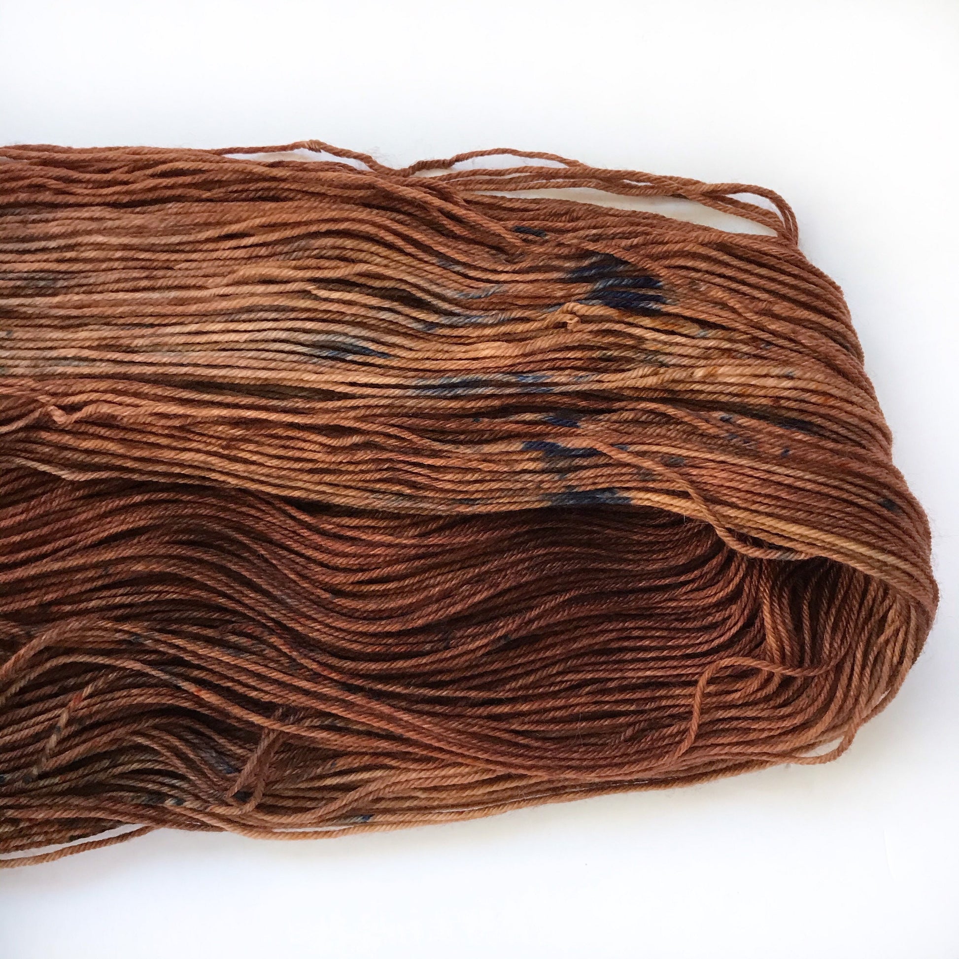 Hand Dyed Speckled Brown Superwash Merino Sock Yarn: "BROWN EYED GIRL"