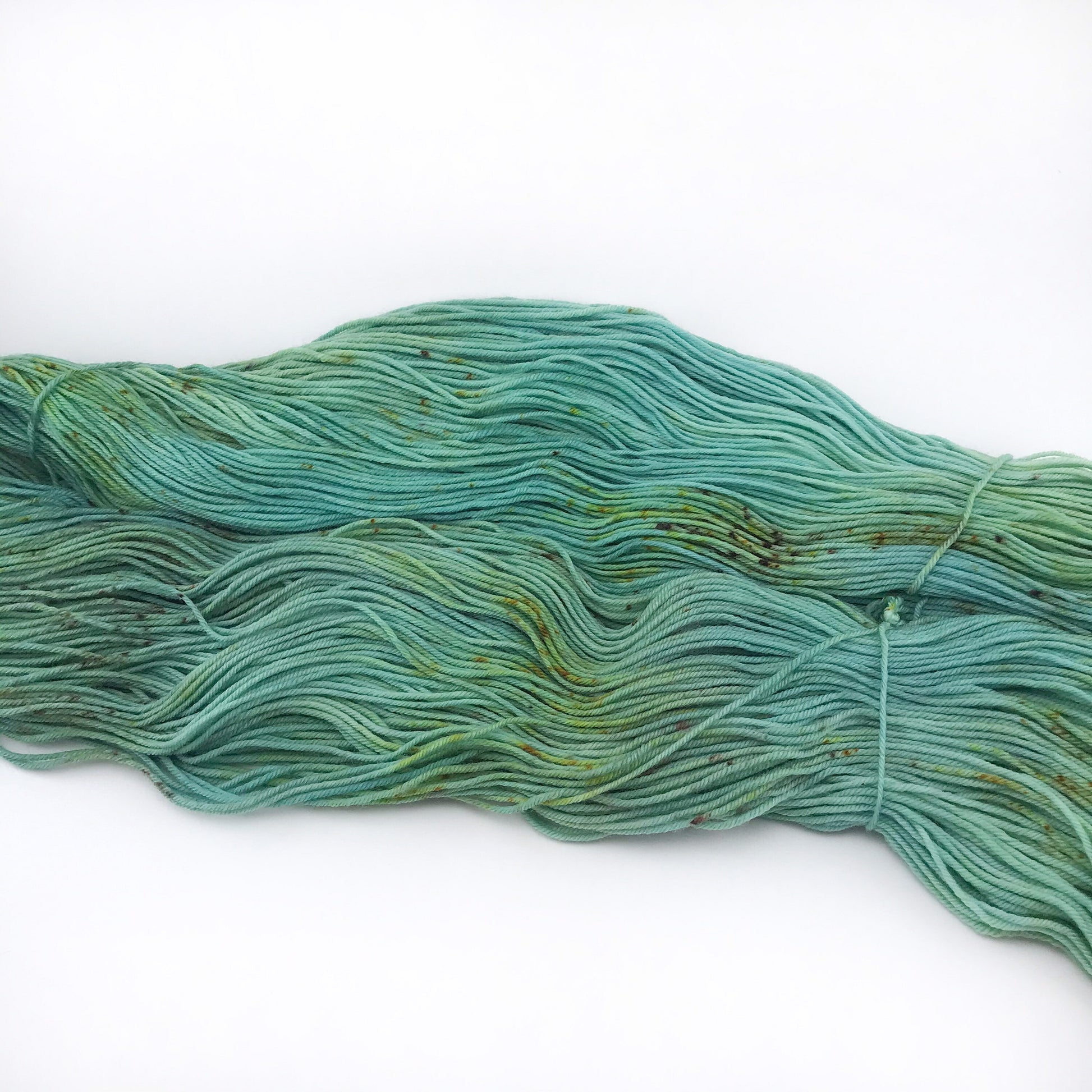 Hand Dyed Speckled Merino Sock Yarn: TERRA NOVA, Green Blue Brown
