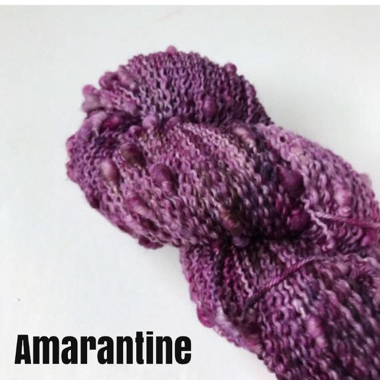 Hand Dyed Yarn Slub Textured Fingering Weight, Mini Skein, SW Merino Wool and Nylon