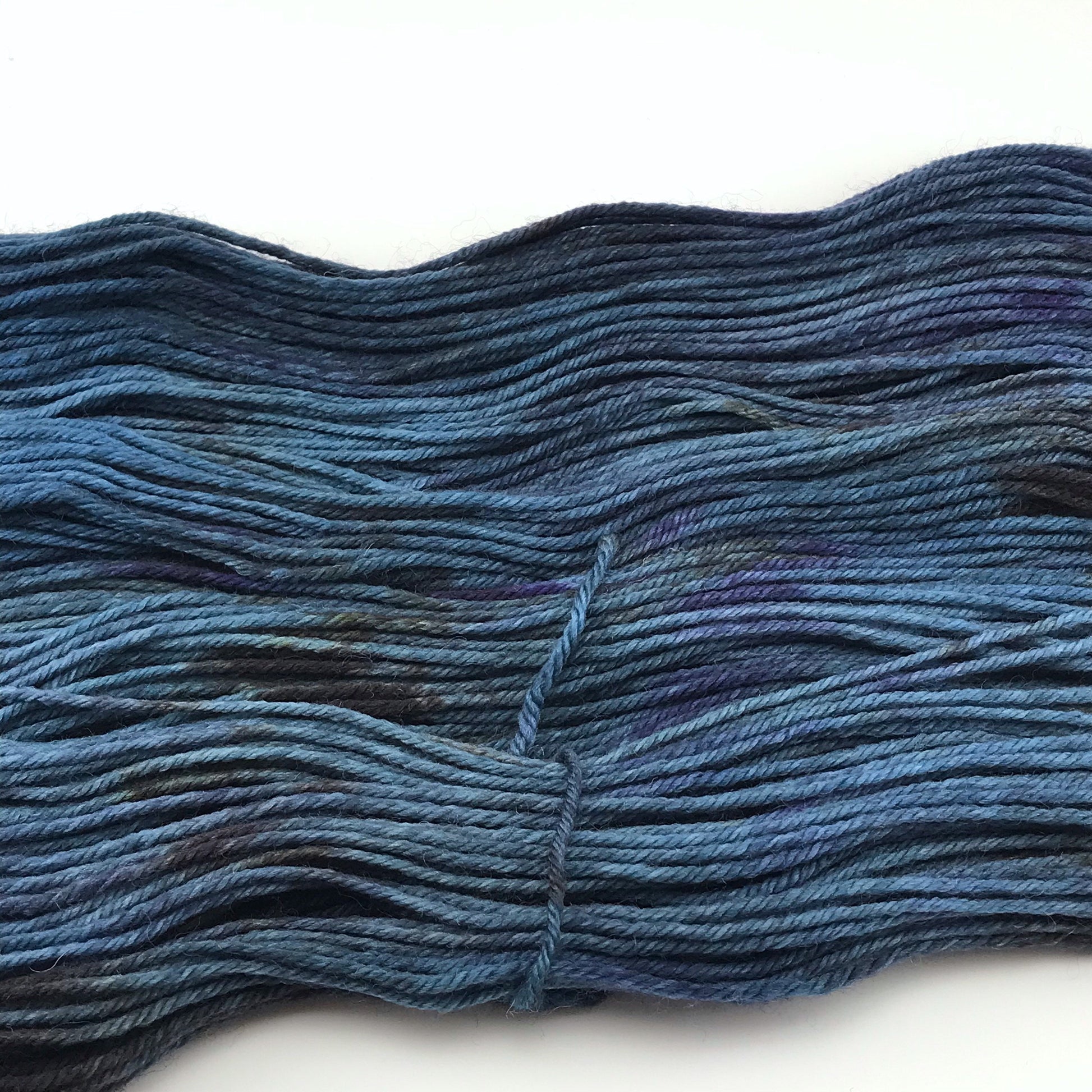 Handdyed Superwash Merino DK Yarn: "SLEEPY HOLLOW" Teal Purple Brown, 100g