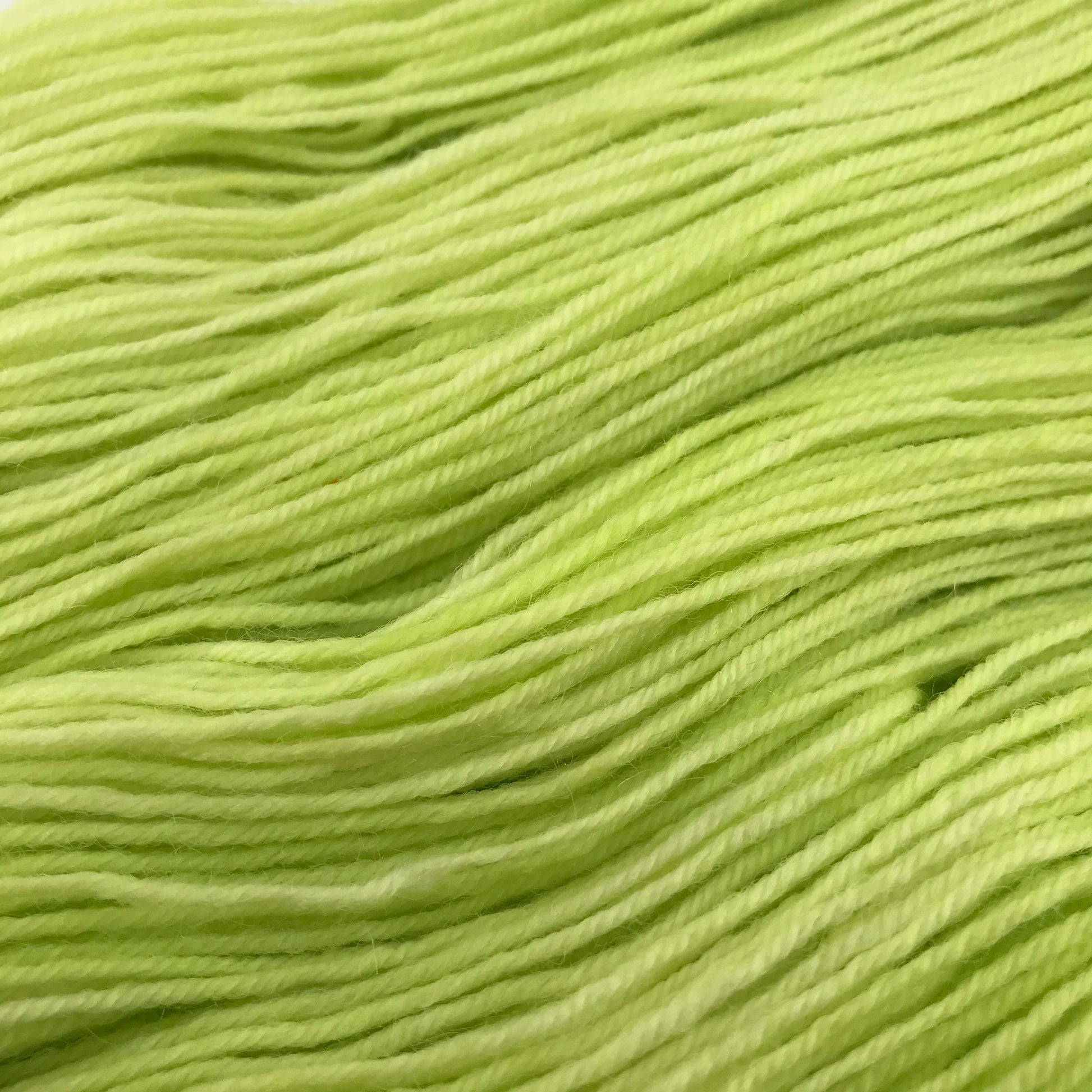 Hand Dyed Superwash Merino Sock Yarn: Neon Green Yellow, 437 yds