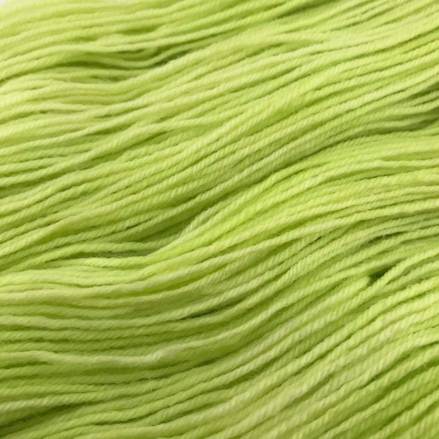 Hand Dyed Superwash Merino Sock Yarn: Neon Green Yellow "Glowbug"