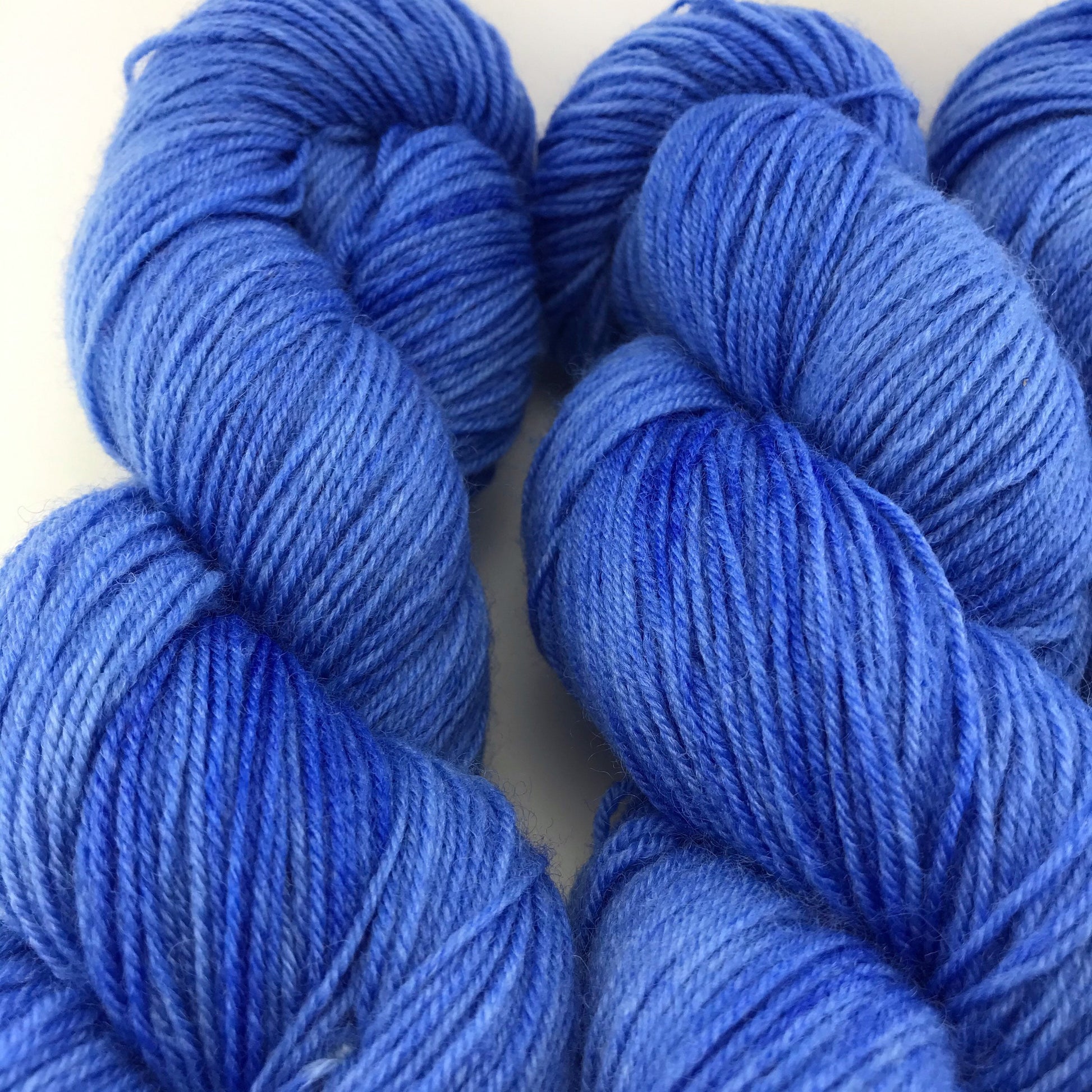 Hand Dyed Yarn “CLEAR LAKE” Blue Tonal SW Merino Fingering Sock Yarn, Ready to Ship 100g 437 yards