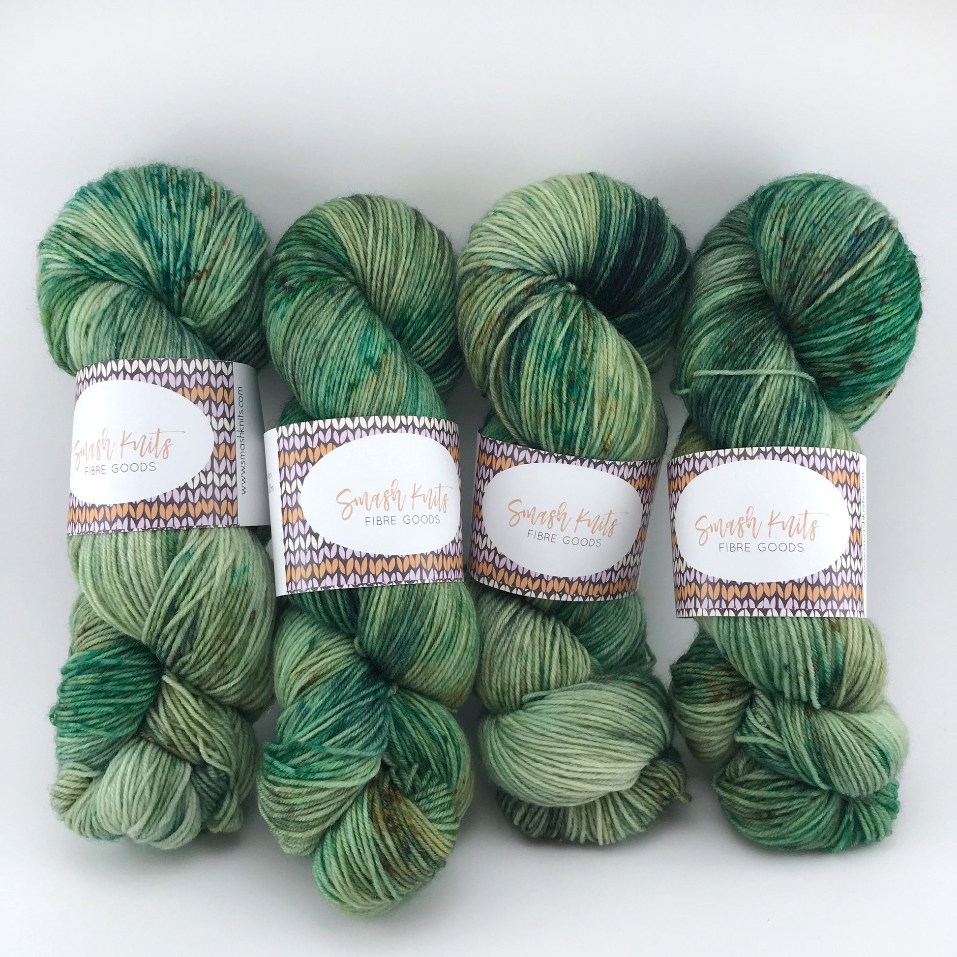Hand Dyed Speckled Green Merino Sock Yarn: "WOAH, NESSIE!"