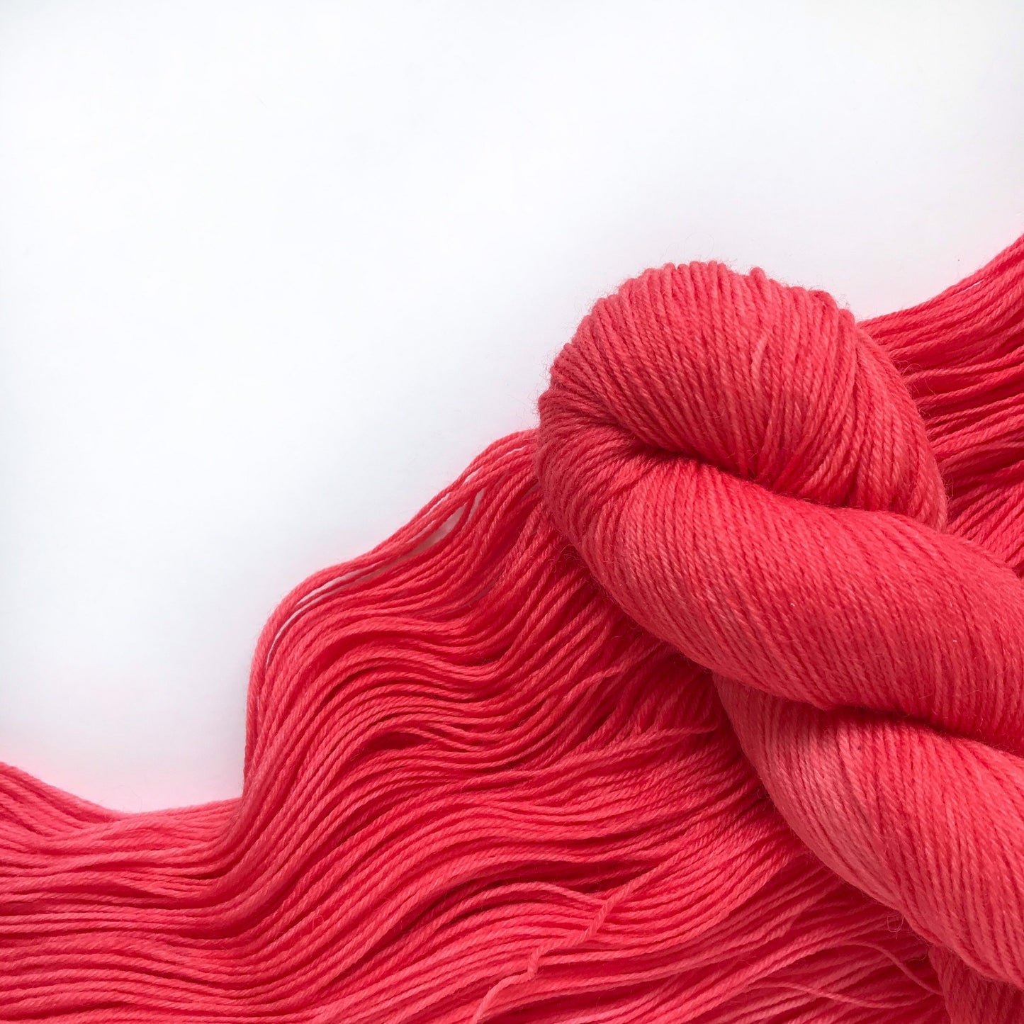 Hand Dyed Superwash Merino Sock Yarn: "ROE" Orange Red Pink Tonal, 437 yds