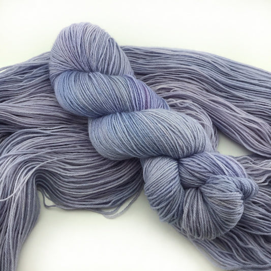 Hand Dyed Yarn: "Violets Are Blue" Purple Merino Wool, 437 yds