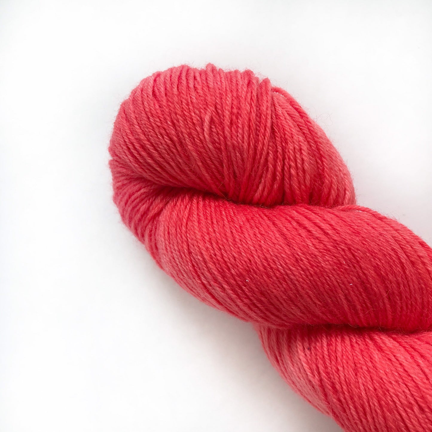 Hand Dyed Superwash Merino Sock Yarn: "ROE" Orange Red Pink Tonal, 437 yds