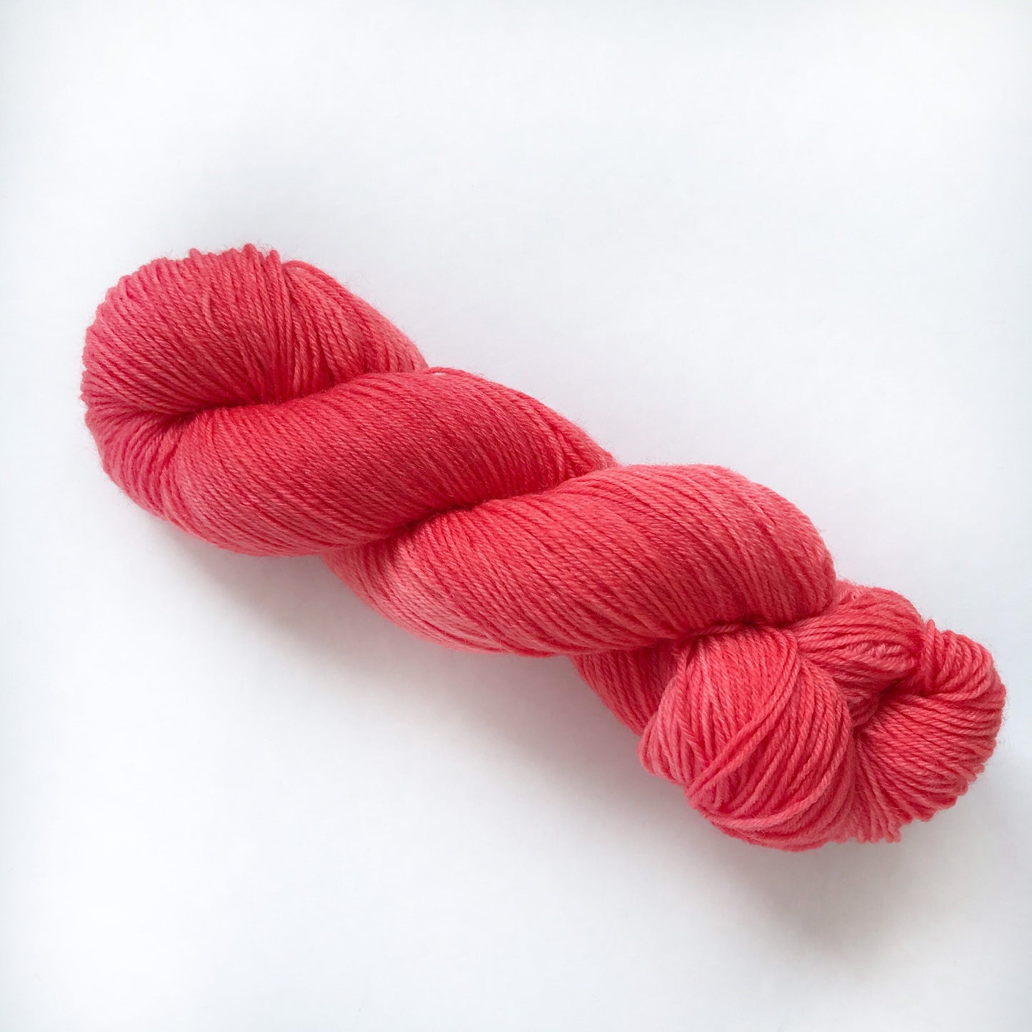 Hand Dyed Superwash Merino Sock Yarn: "ROE" Orange Red Pink Tonal, 437 yds