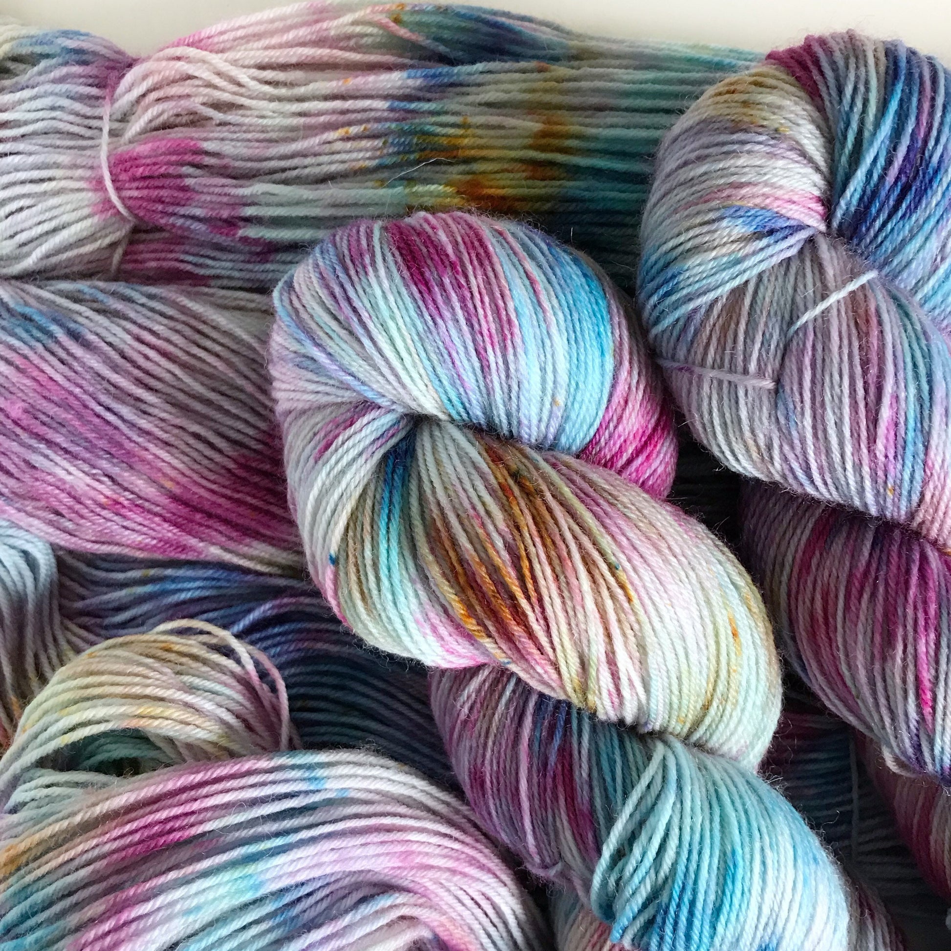 Hand Dyed Variegated Superwash Merino Sock Yarn, "Sea Stones"