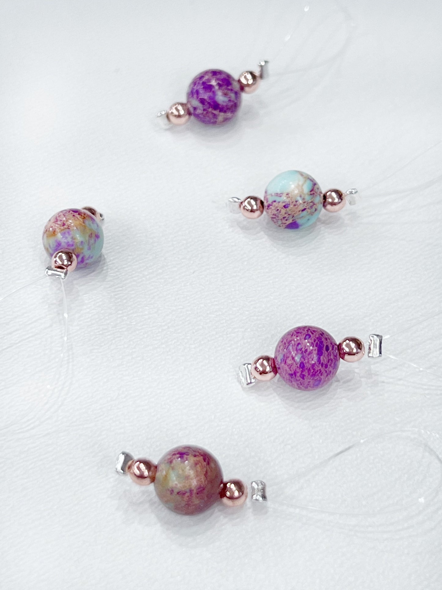 Gemstone Stitch Marker Set: African Sea Sediment Knitting Charms