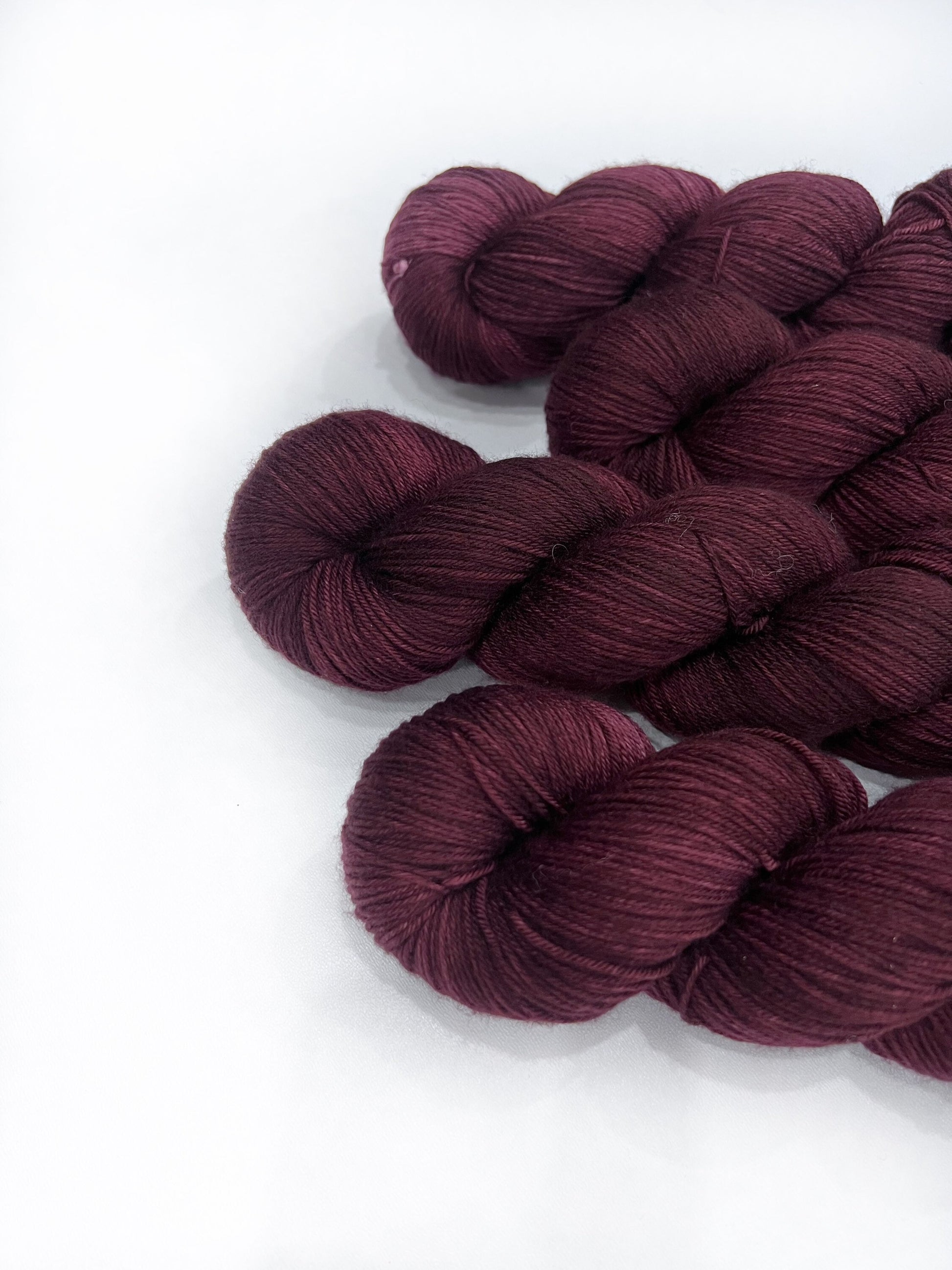 Hand Dyed SW Merino Yarn, Red Burgundy Black, "MARAUDER"