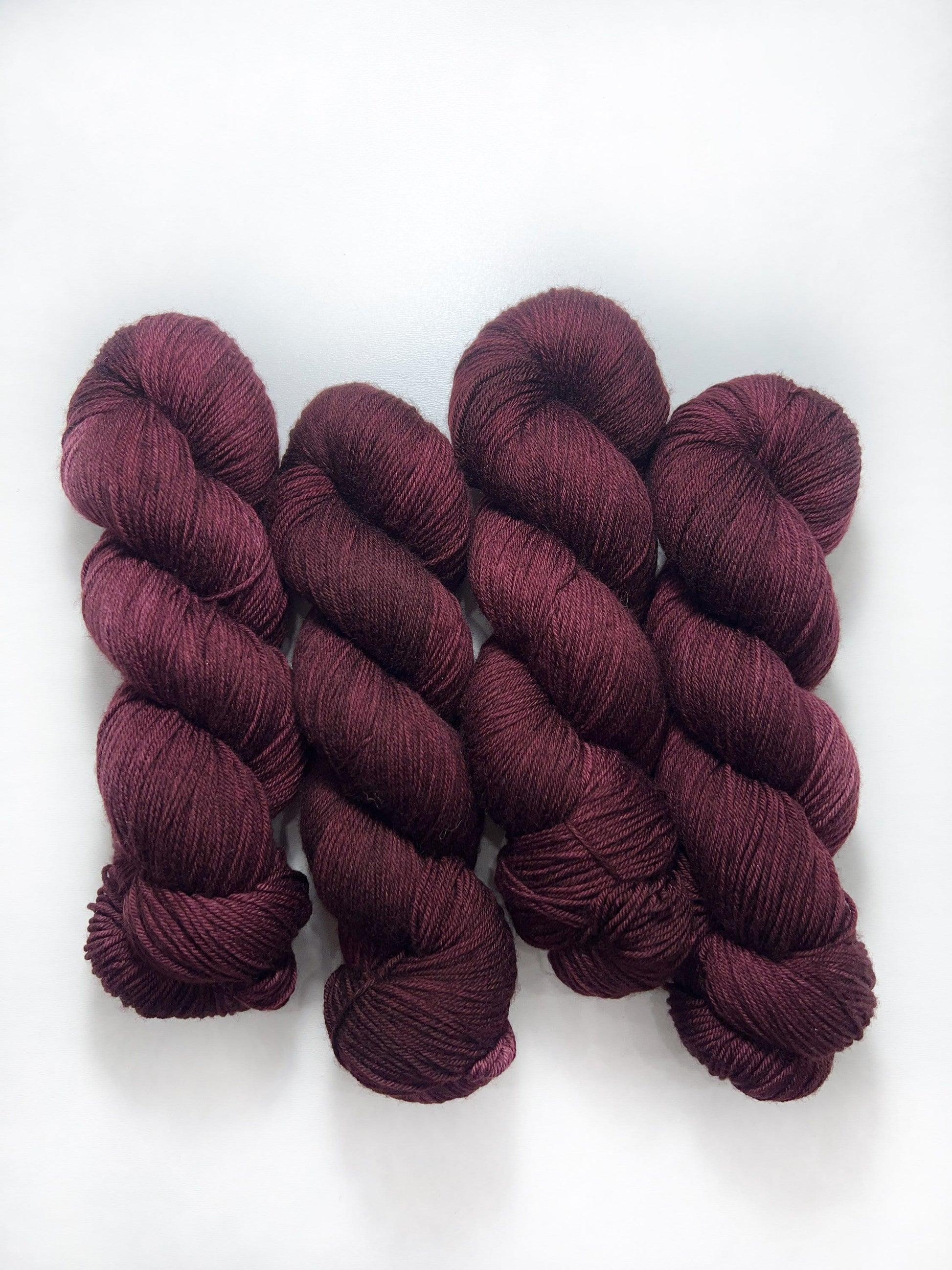Hand Dyed SW Merino Yarn, Red Burgundy Black, "MARAUDER"