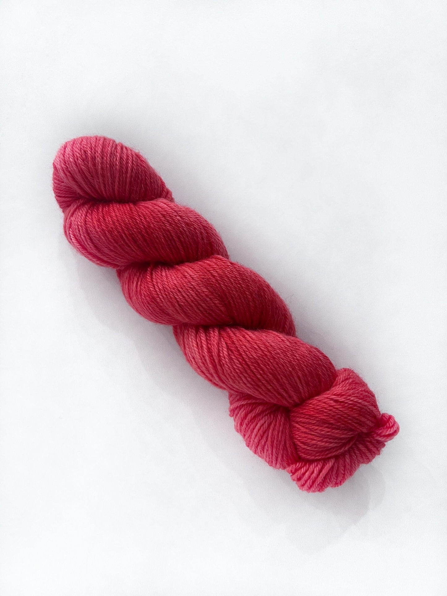 Hand Dyed DK Superwash Merino Wool Yarn: Hot Pink Red Orange "ROE"