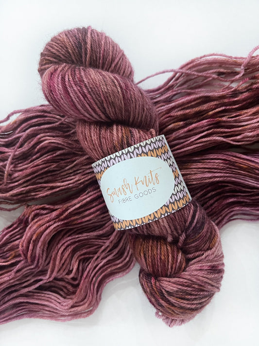 Hand Dyed DK Yarn: "Pocketful of Posies" Superwash Merino Wool, 100g