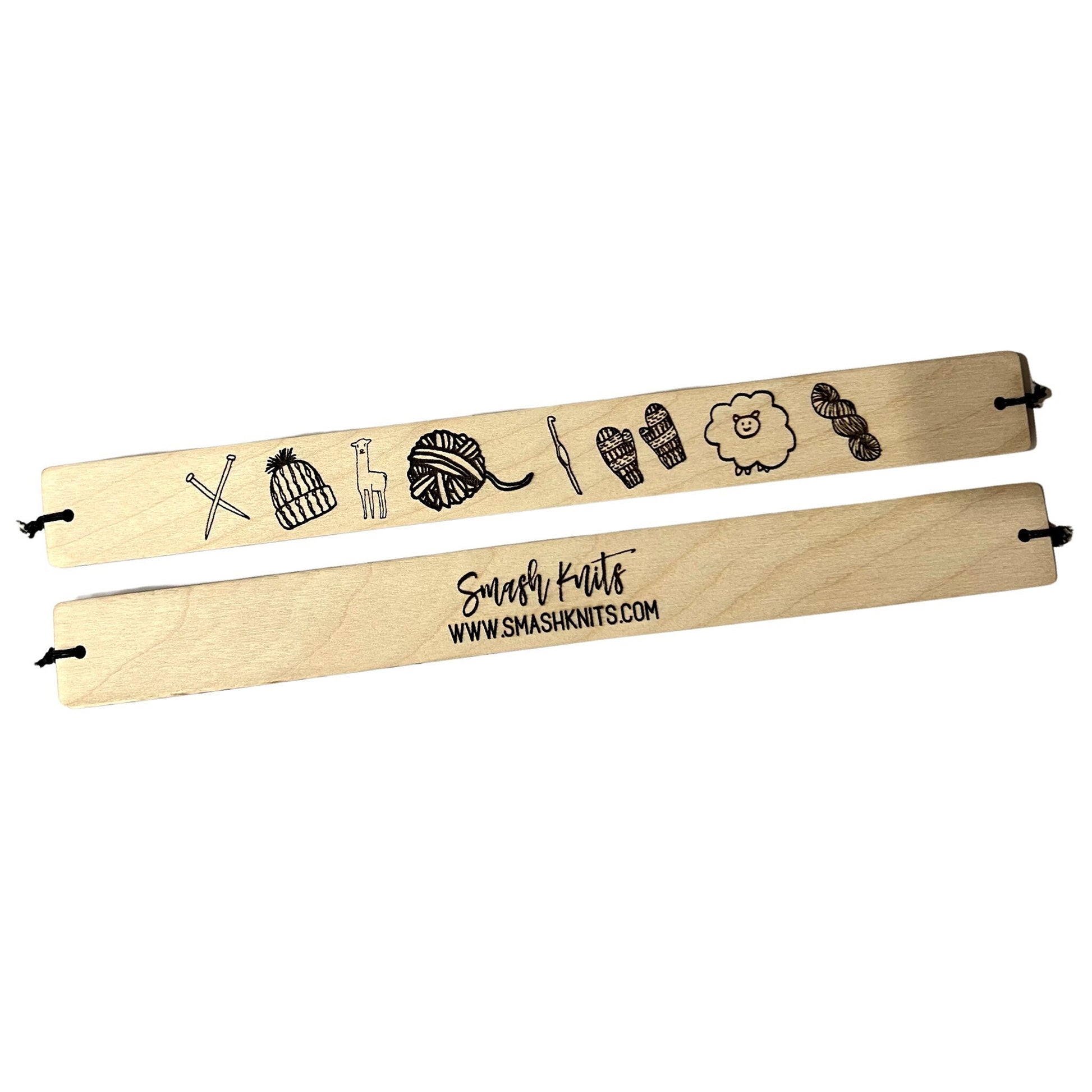 Wooden Knitting and Crochet Pattern Placeholder Yarn Themed Gift, Baltic Birch Fibre Arts Tool