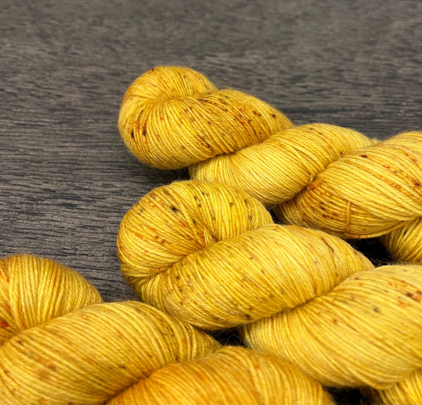Hand Dyed Merino Sock Yarn, "Sunflower" Yellow Tonal, 437 Yards