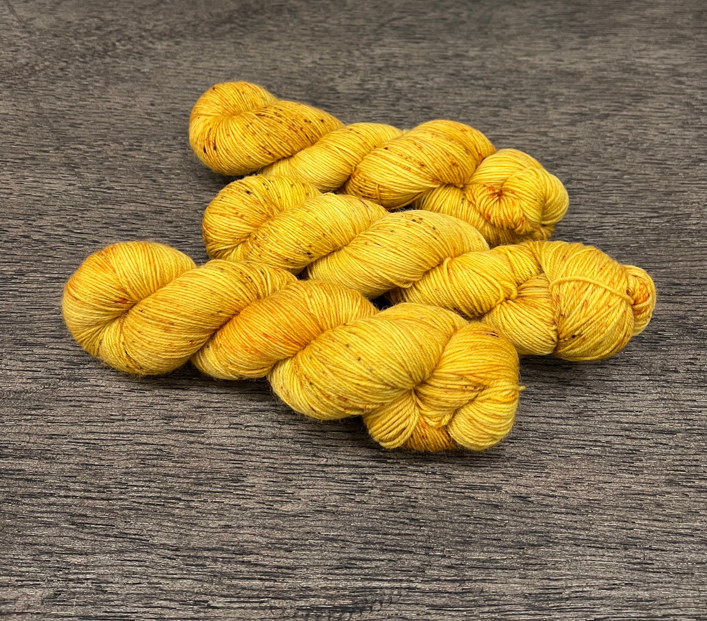 Hand Dyed Merino Sock Yarn, "Sunflower" Yellow Tonal, 437 Yards