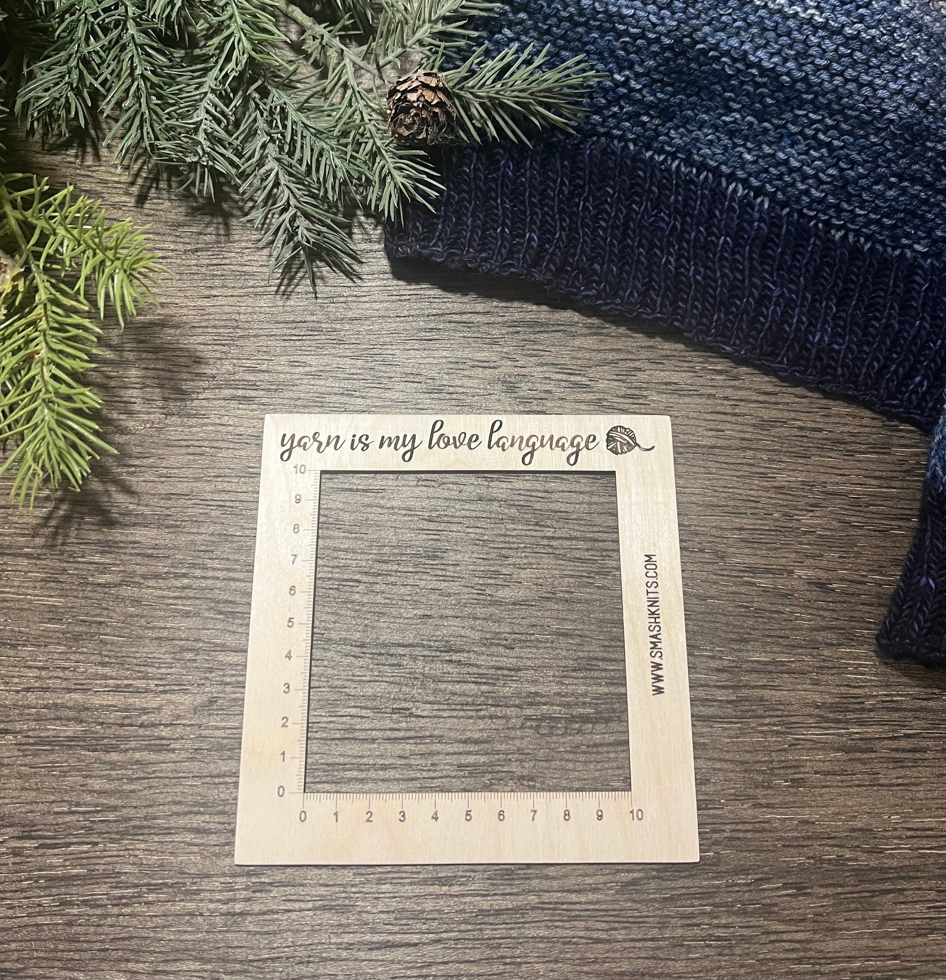 Baltic Birch Gauge Ruler - Knitting and Crochet Fabric Swatch Tool