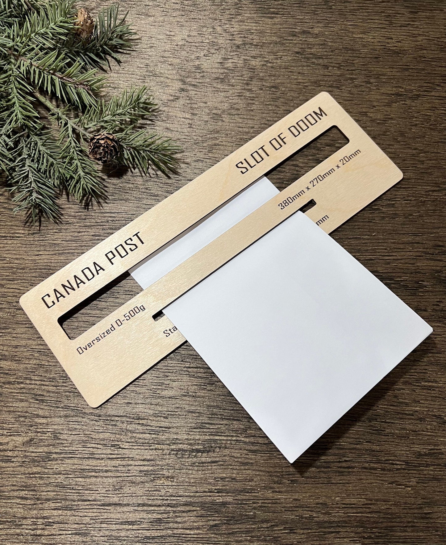 Lettermail Slot Sizer - Baltic Birch Small Business Tool for Letters