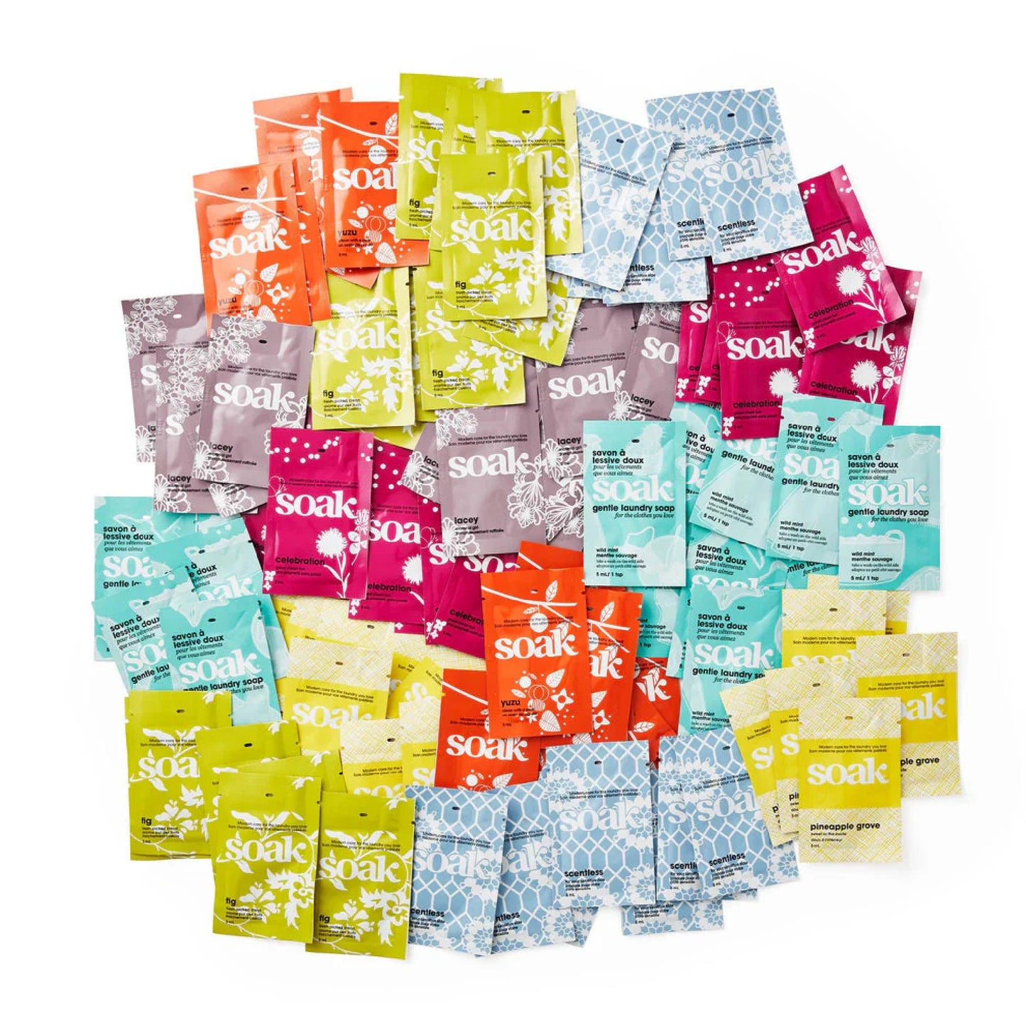 Soak Wash Sample Packets: No-Rinse Laundry Soap for Delicates
