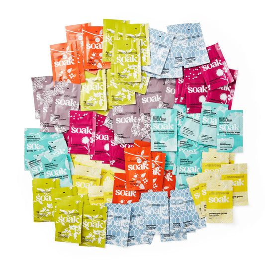 Soak Wash Sample Packets: No-Rinse Laundry Soap for Delicates
