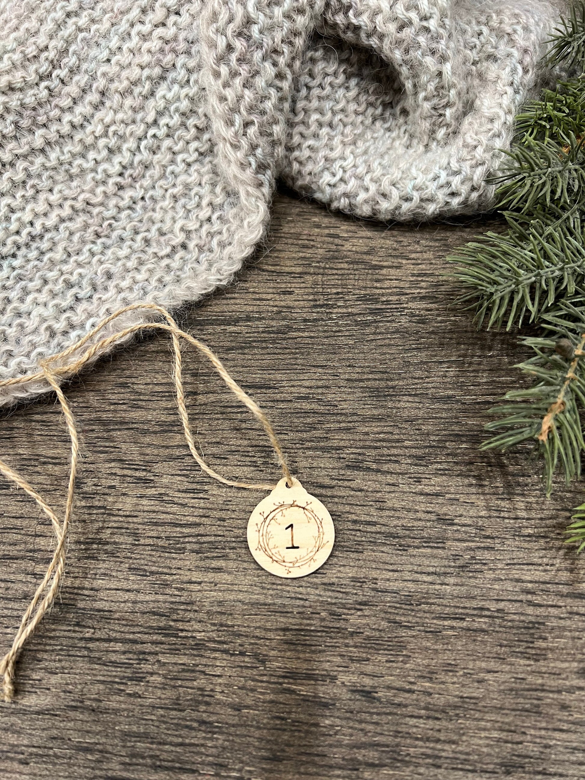 Wooden Advent Calendar Number Tags, DIY Holiday Craft Supplies